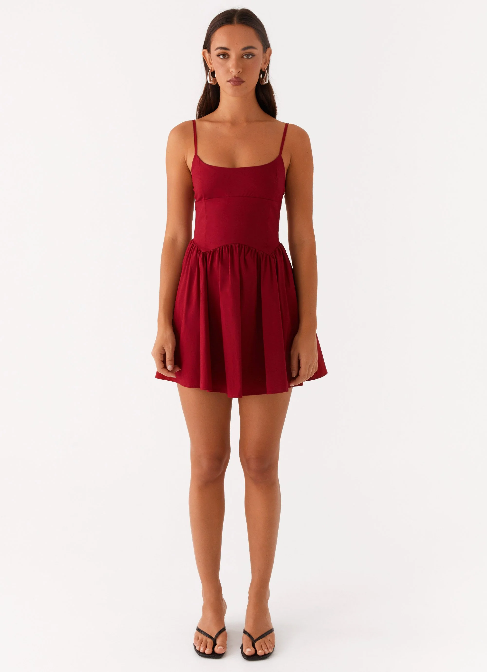 Tesoro Mio Mini Dress - Maroon - Image 2