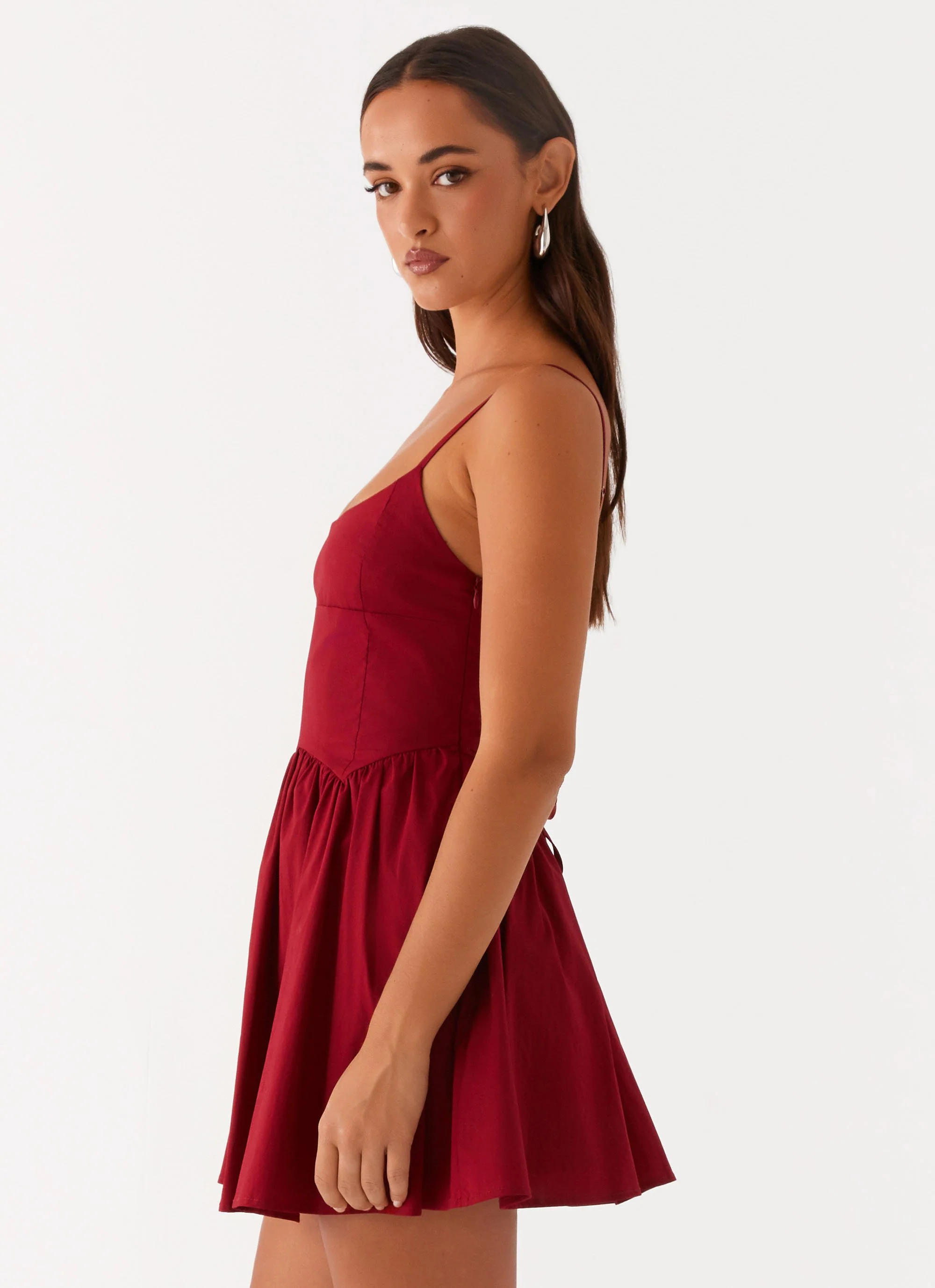 Tesoro Mio Mini Dress - Maroon - Image 3