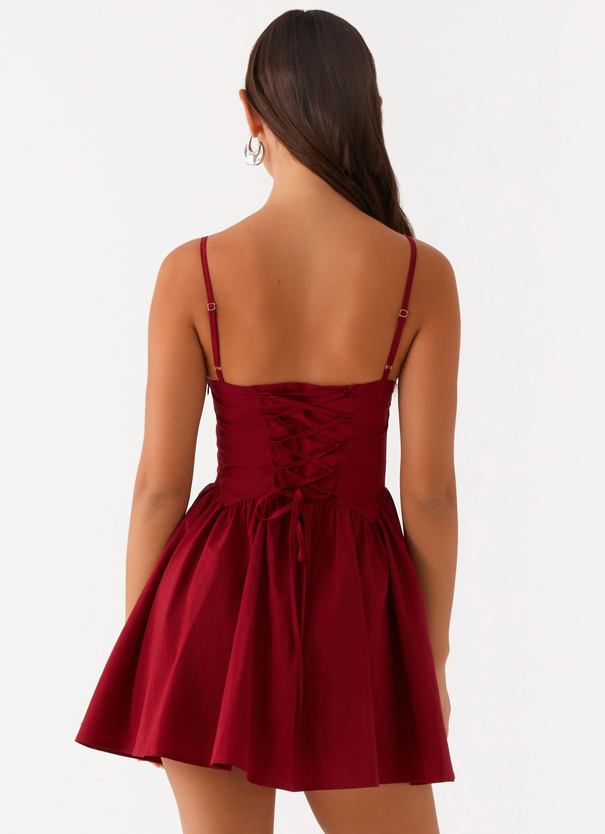 Tesoro Mio Mini Dress - Maroon - Image 4