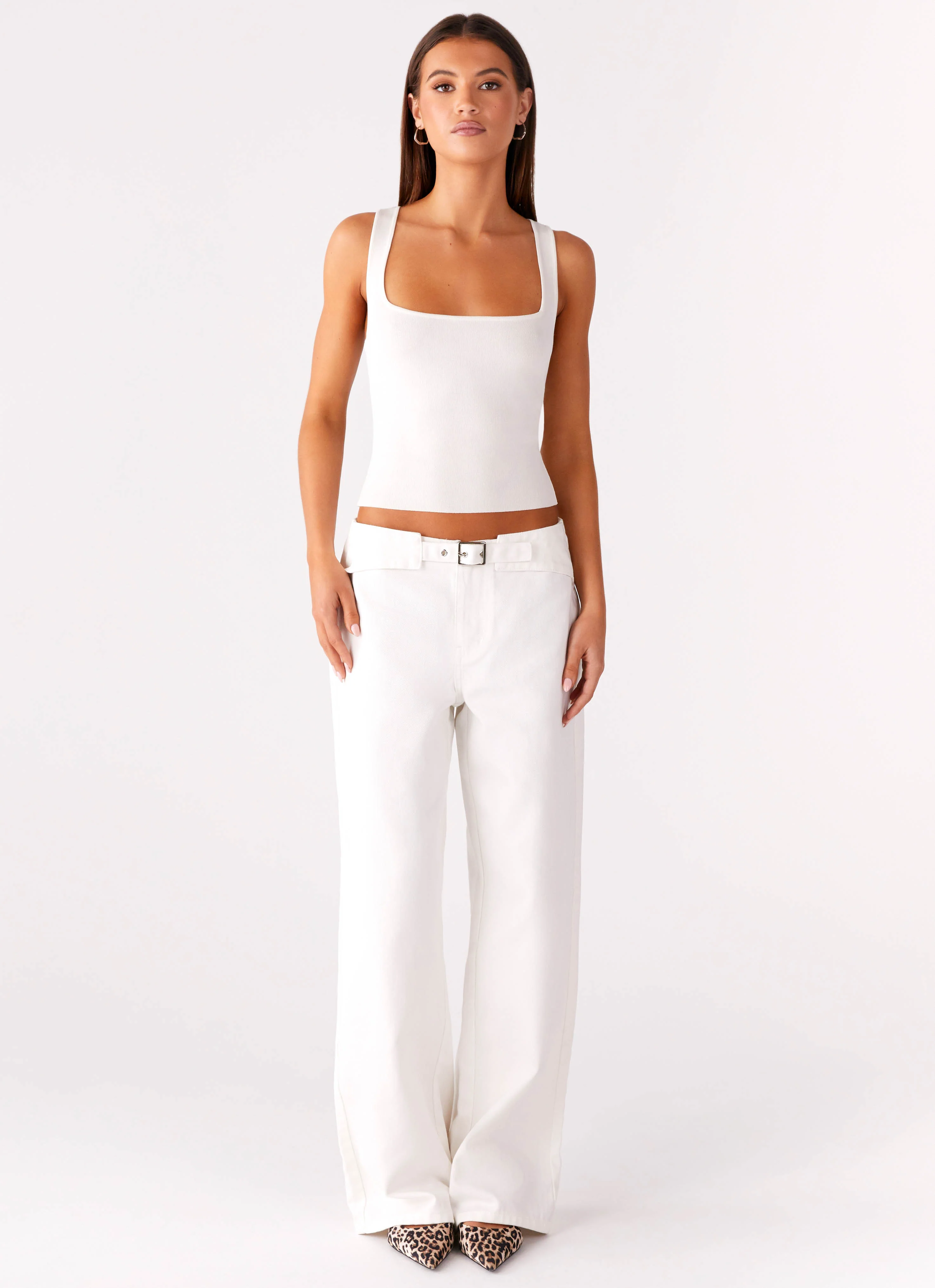 Texas Low Rise Denim Jeans - White - Image 2