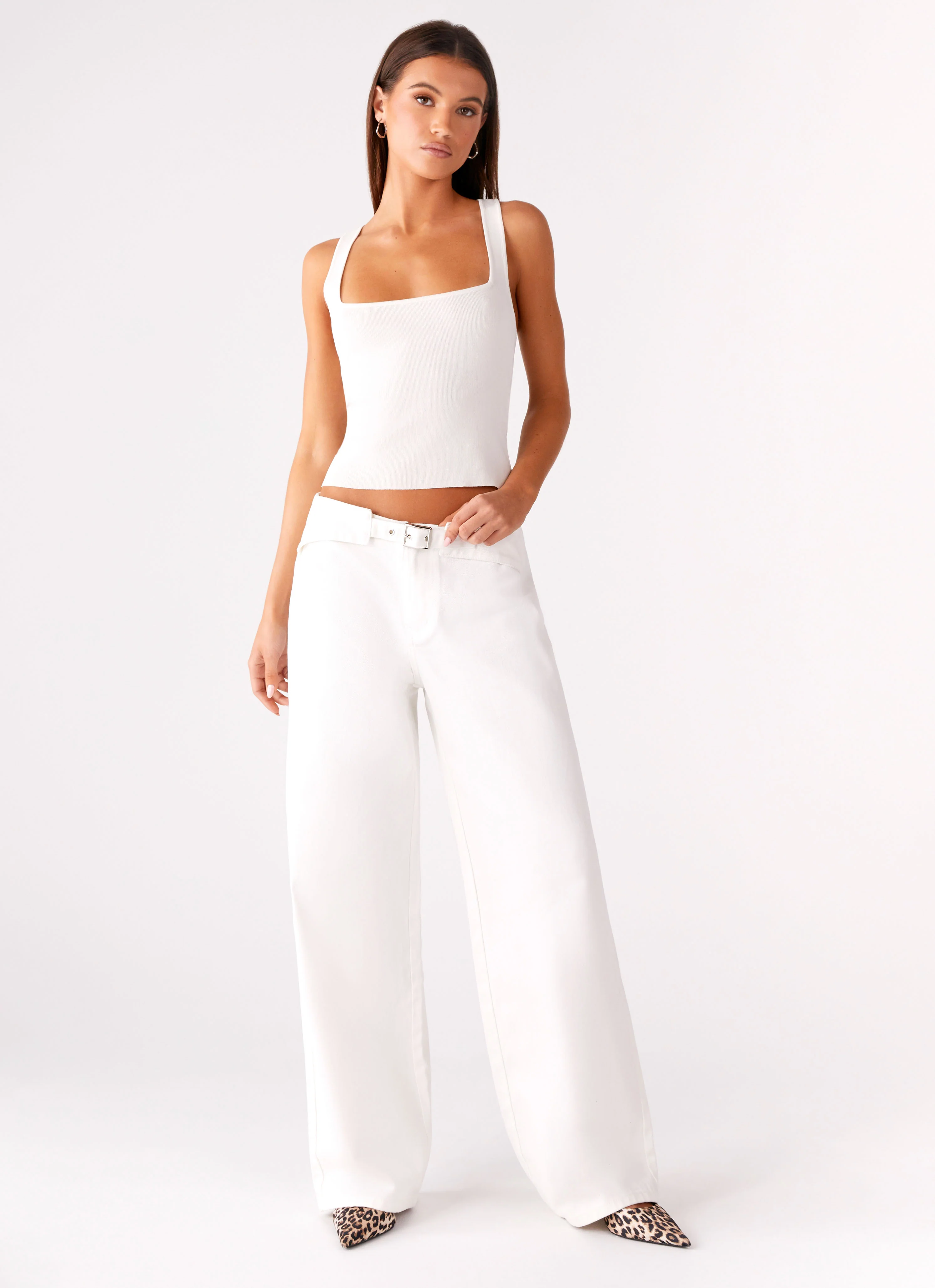 Texas Low Rise Denim Jeans - White - Image 5