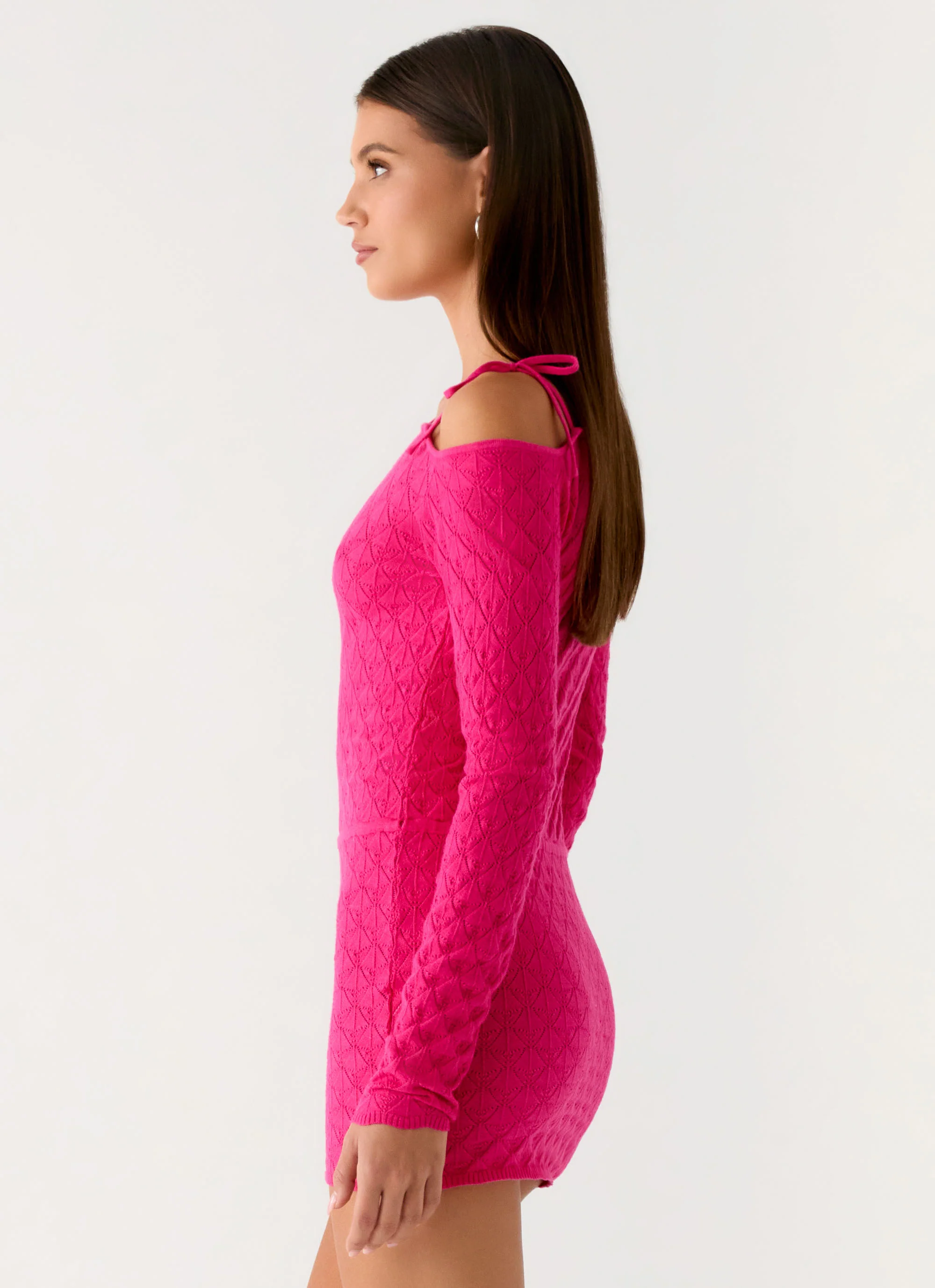 Thalia Knit Mini Dress - Fuchsia - Image 2