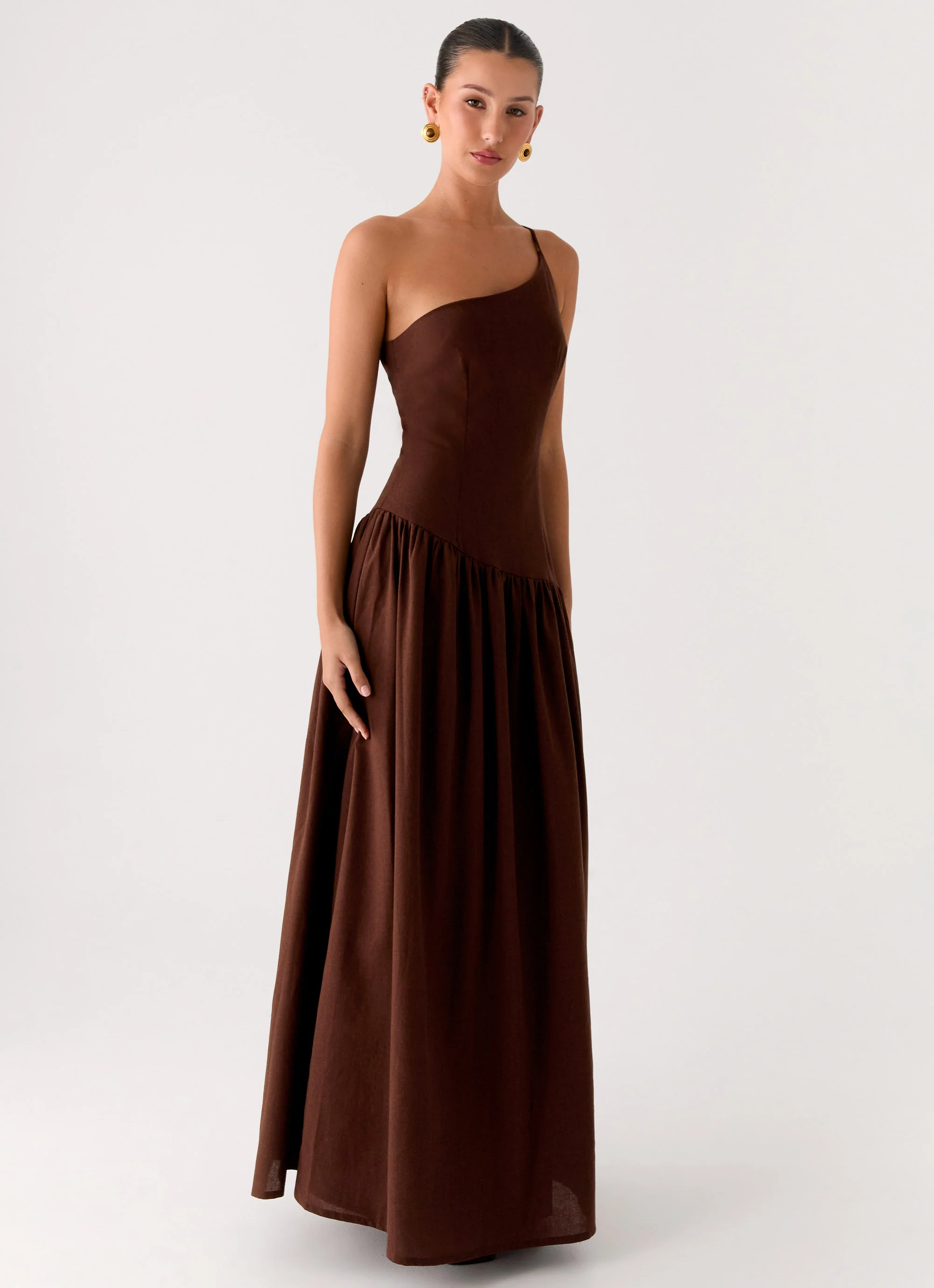 Thinking About You Linen Maxi Dress - Brown - Image 4