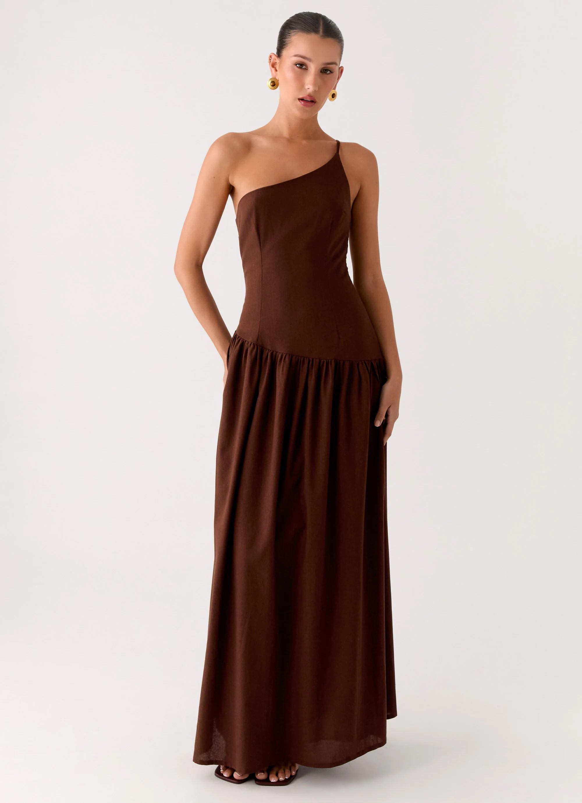 Thinking About You Linen Maxi Dress - Brown - Image 5