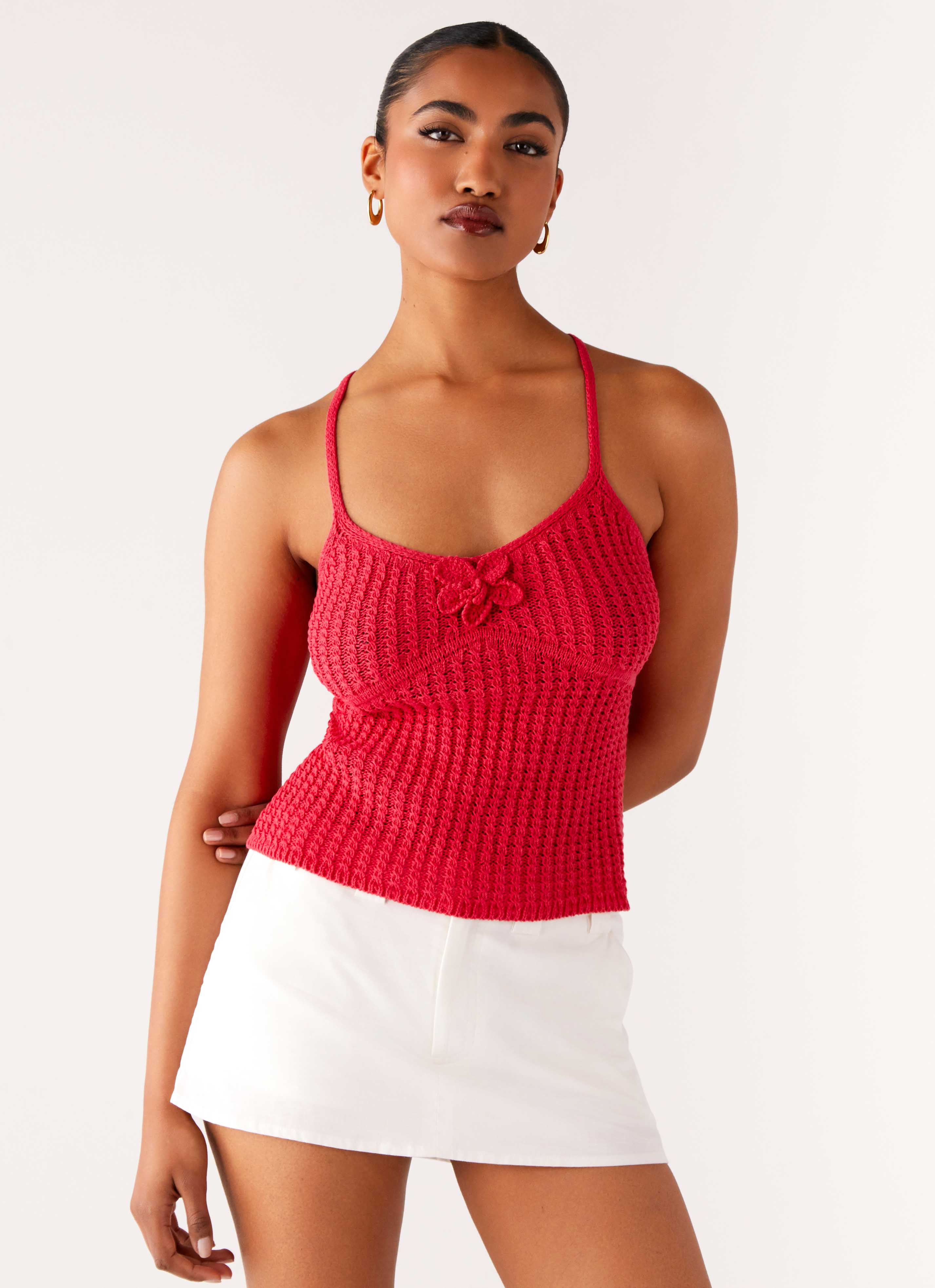 Tiare Crochet Top - Fuchsia - Image 4