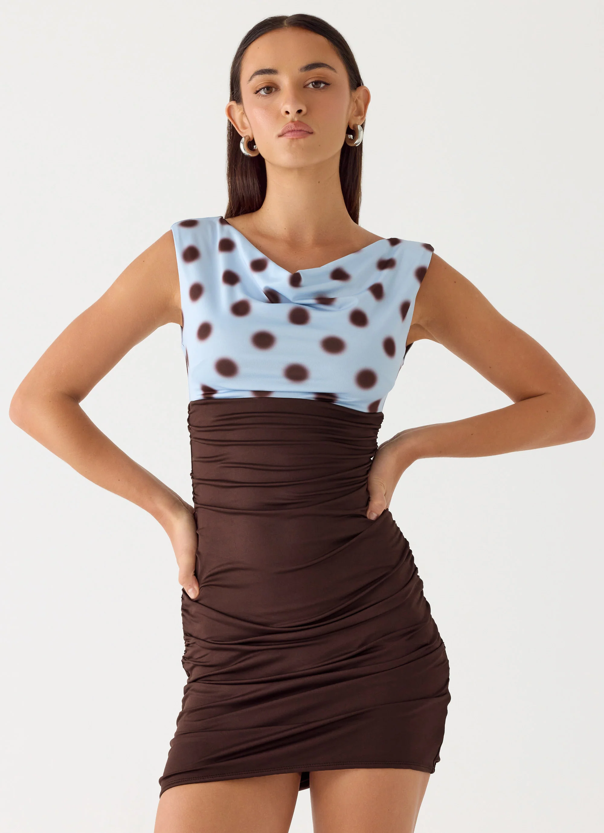 Times Two Mini Dress - Chocolate Dot - Image 5