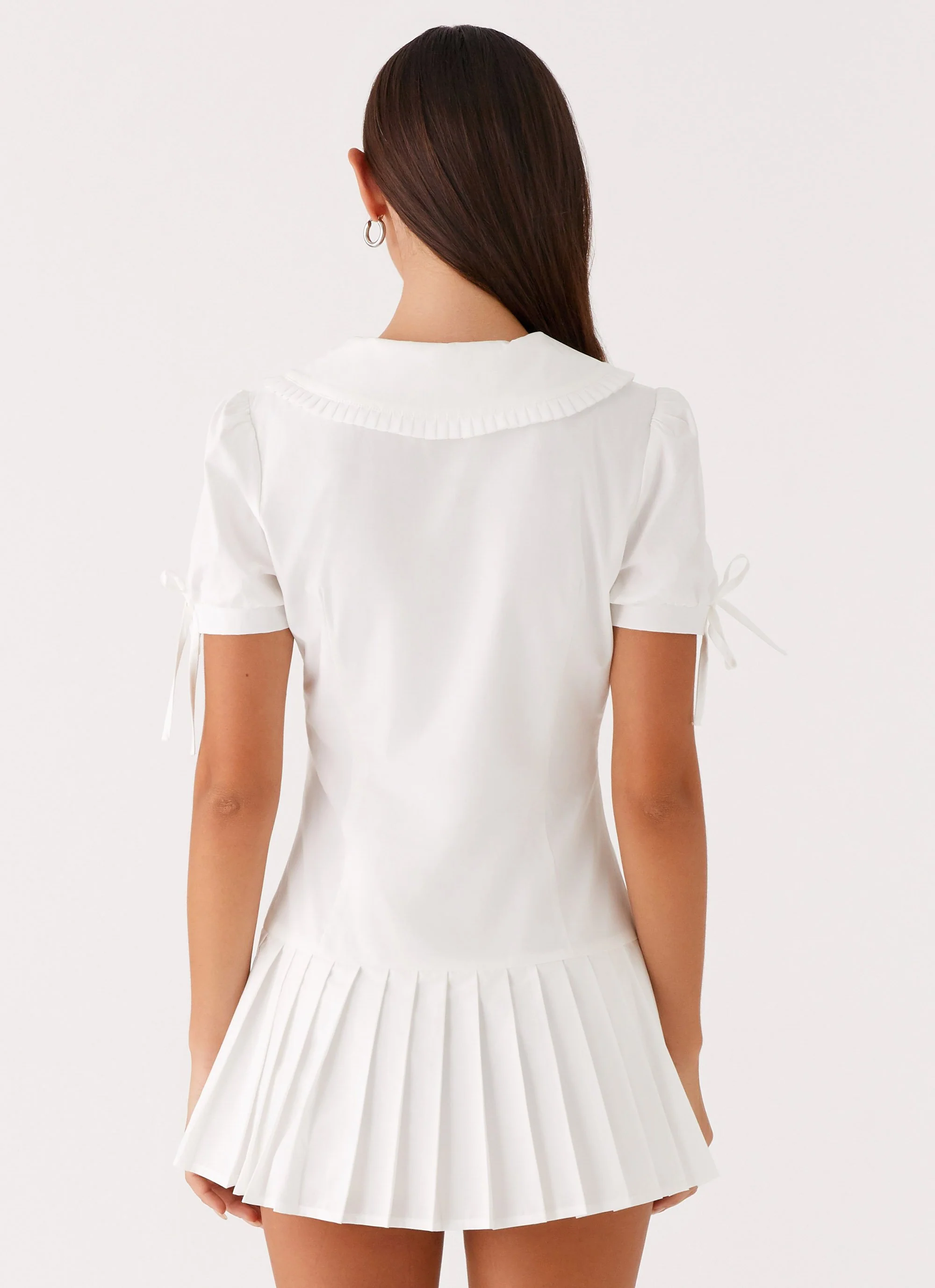 To Us Pleated Mini Dress - White - Image 4