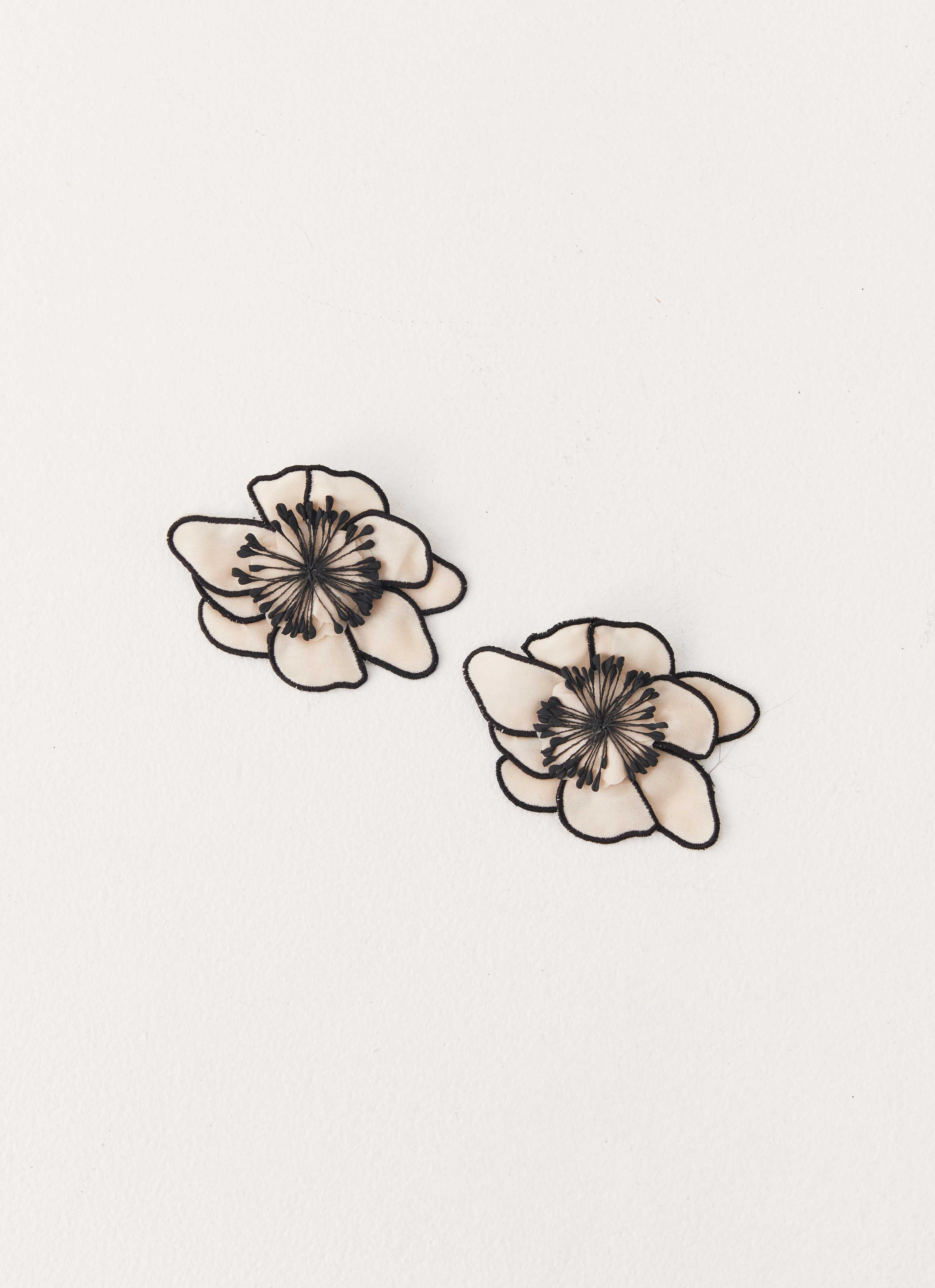 Toria Flower Earrings - Ivory - Image 2