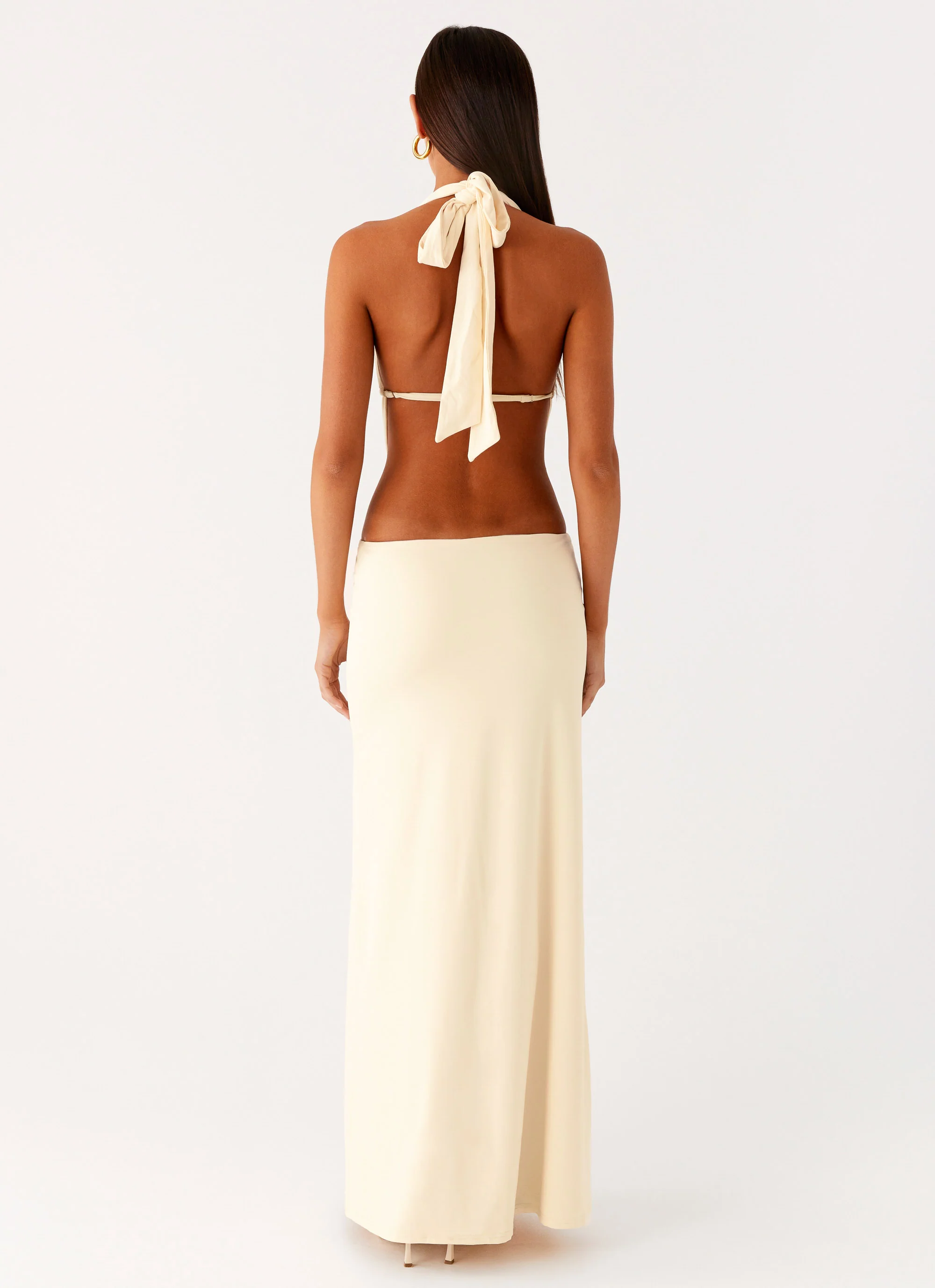 Torina Halter Maxi Dress - Lemon - Image 3