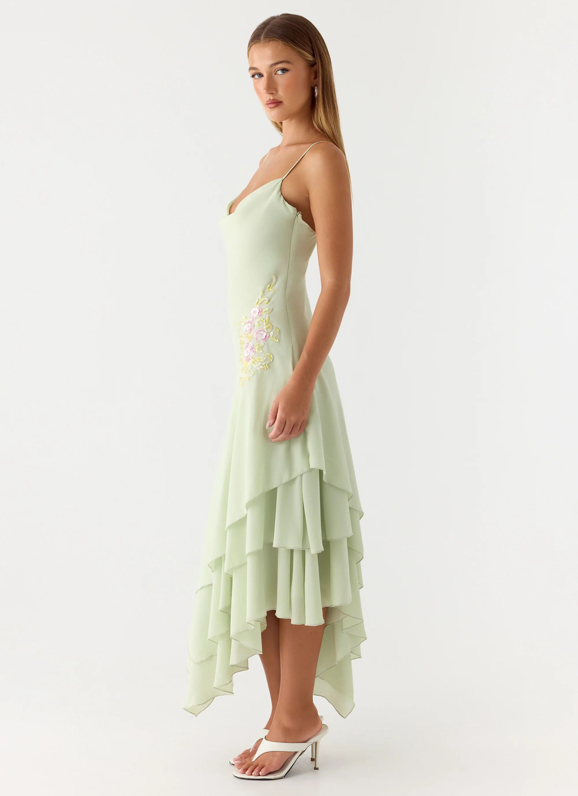 Trisette Midi Dress - Lime - Image 4