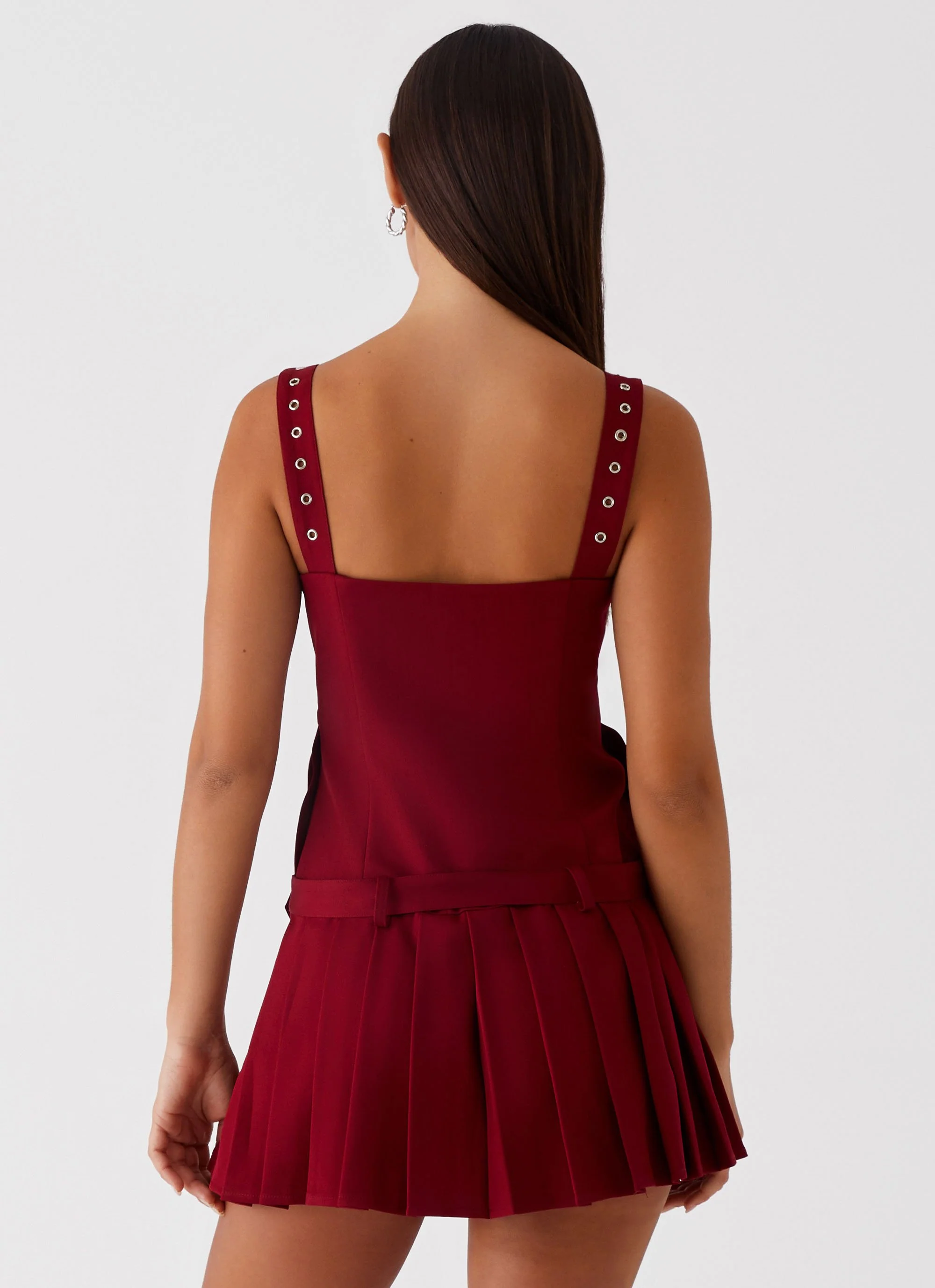 Uma Mini Dress - Cherry Red - Image 5