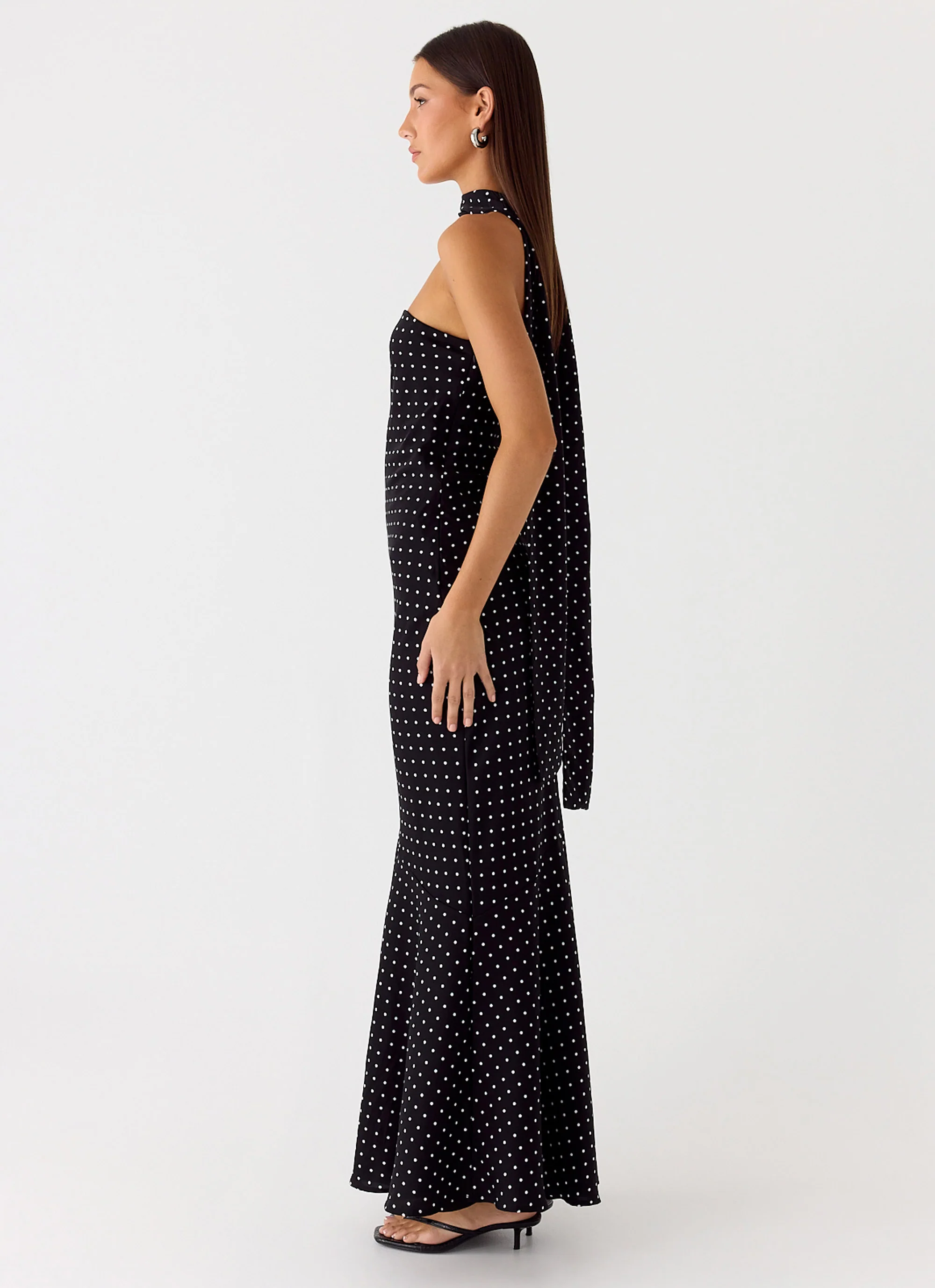 Under The Pagoda Maxi Dress - Black Polkadot - Image 6