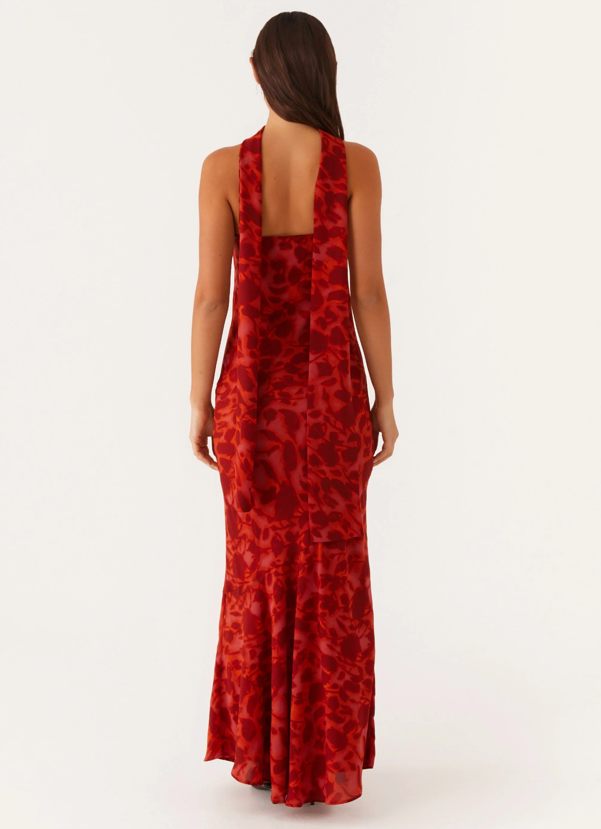 Under The Pagoda Maxi Dress - Deep Red Floral - Image 5