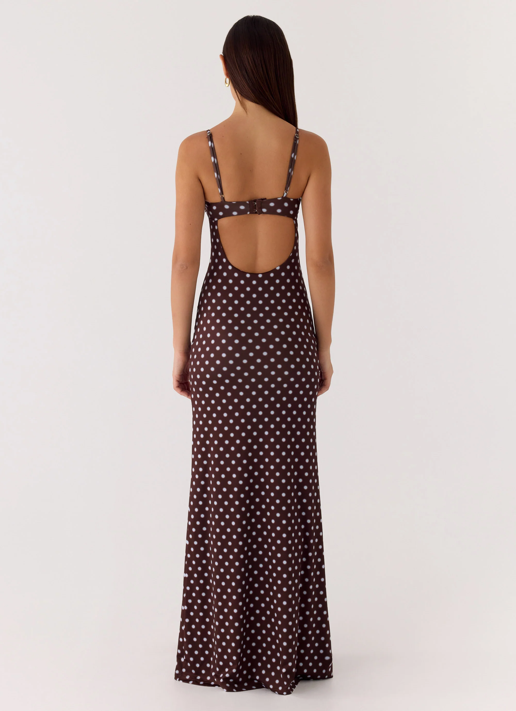 Vamonos Maxi Dress - Chocolate Blue Dot - Image 3