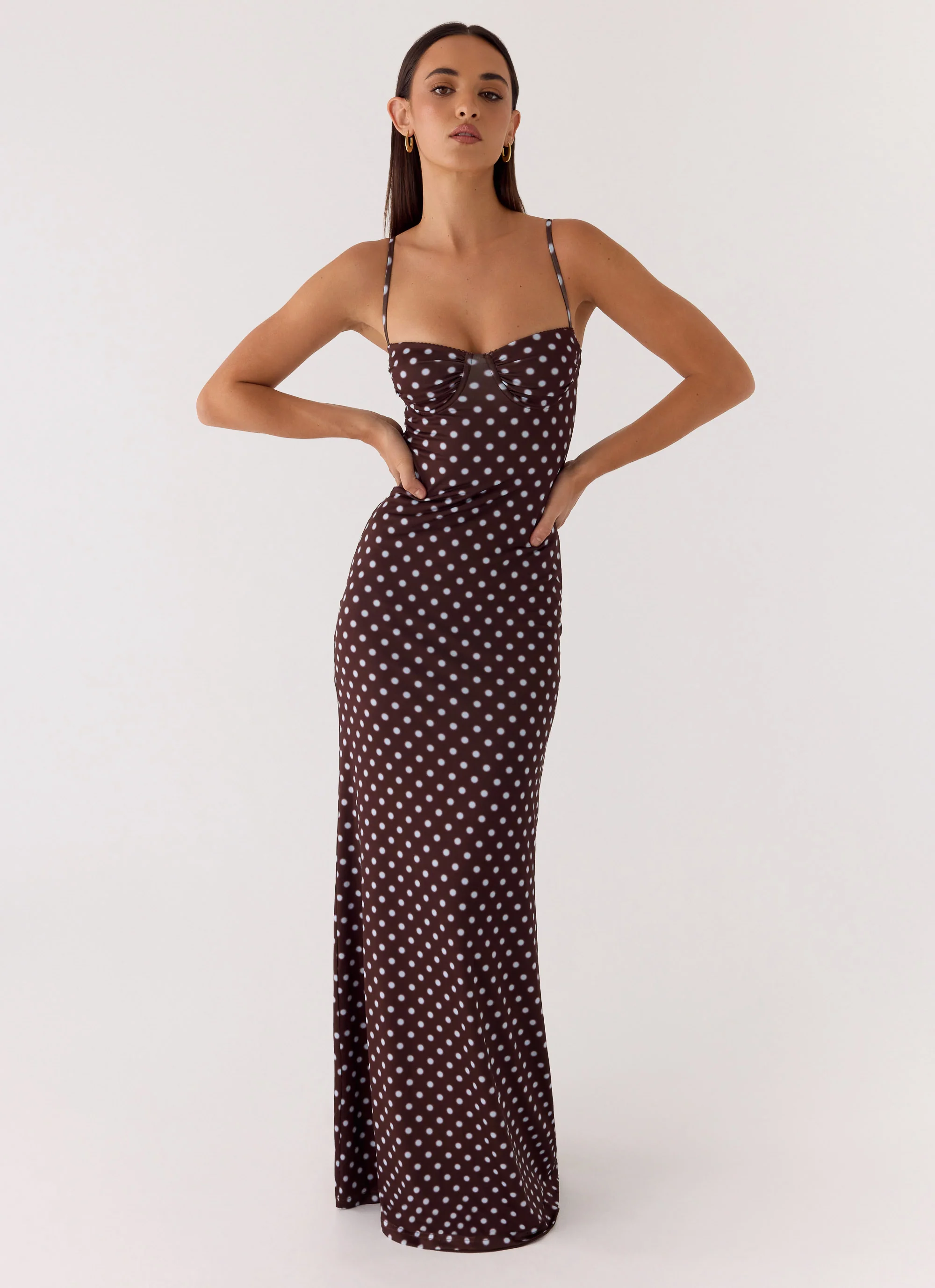 Vamonos Maxi Dress - Chocolate Blue Dot - Image 4