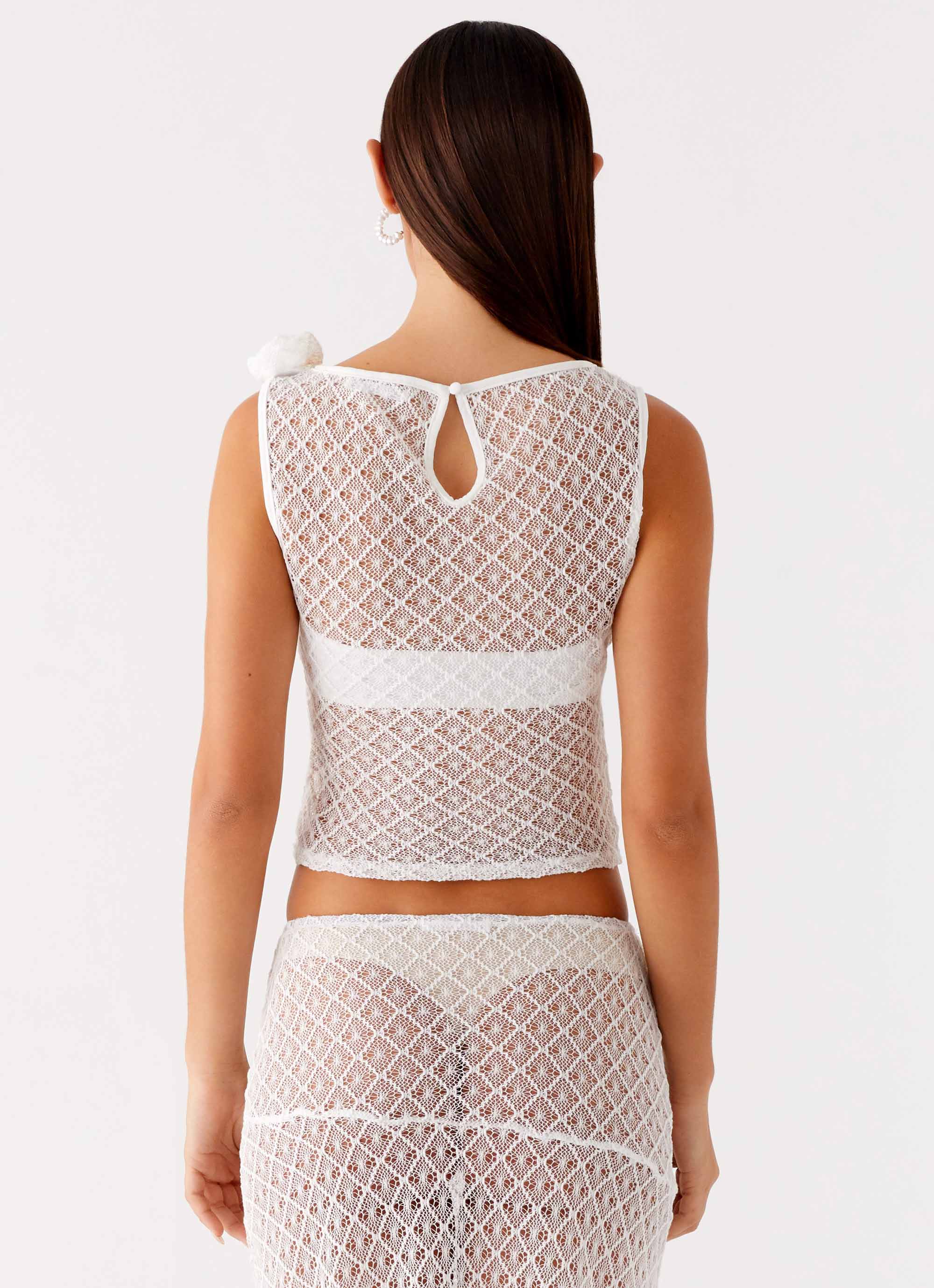 Velli Crochet Top - White - Image 4