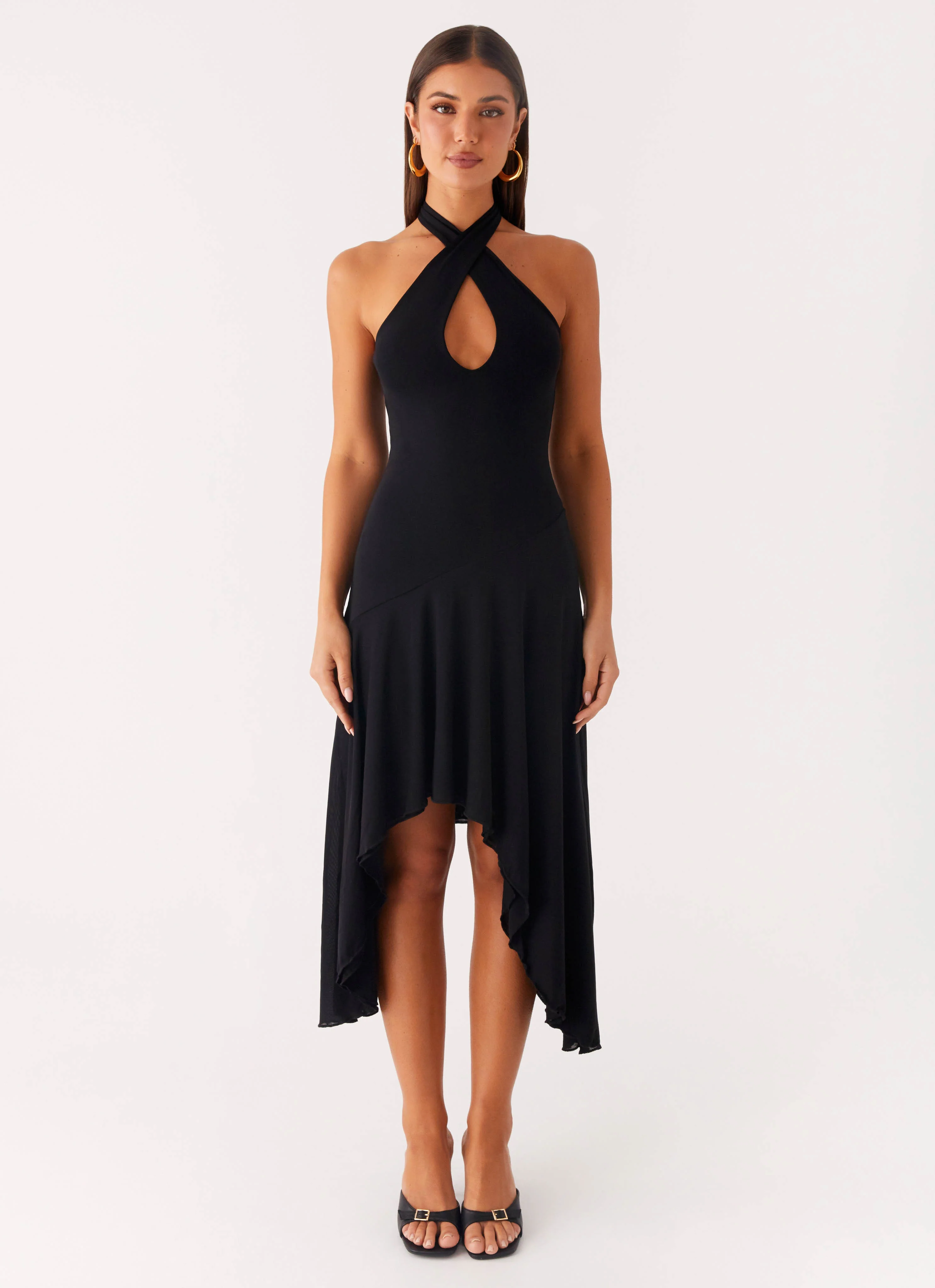 Velvet Sky Midi Dress - Black - Image 2