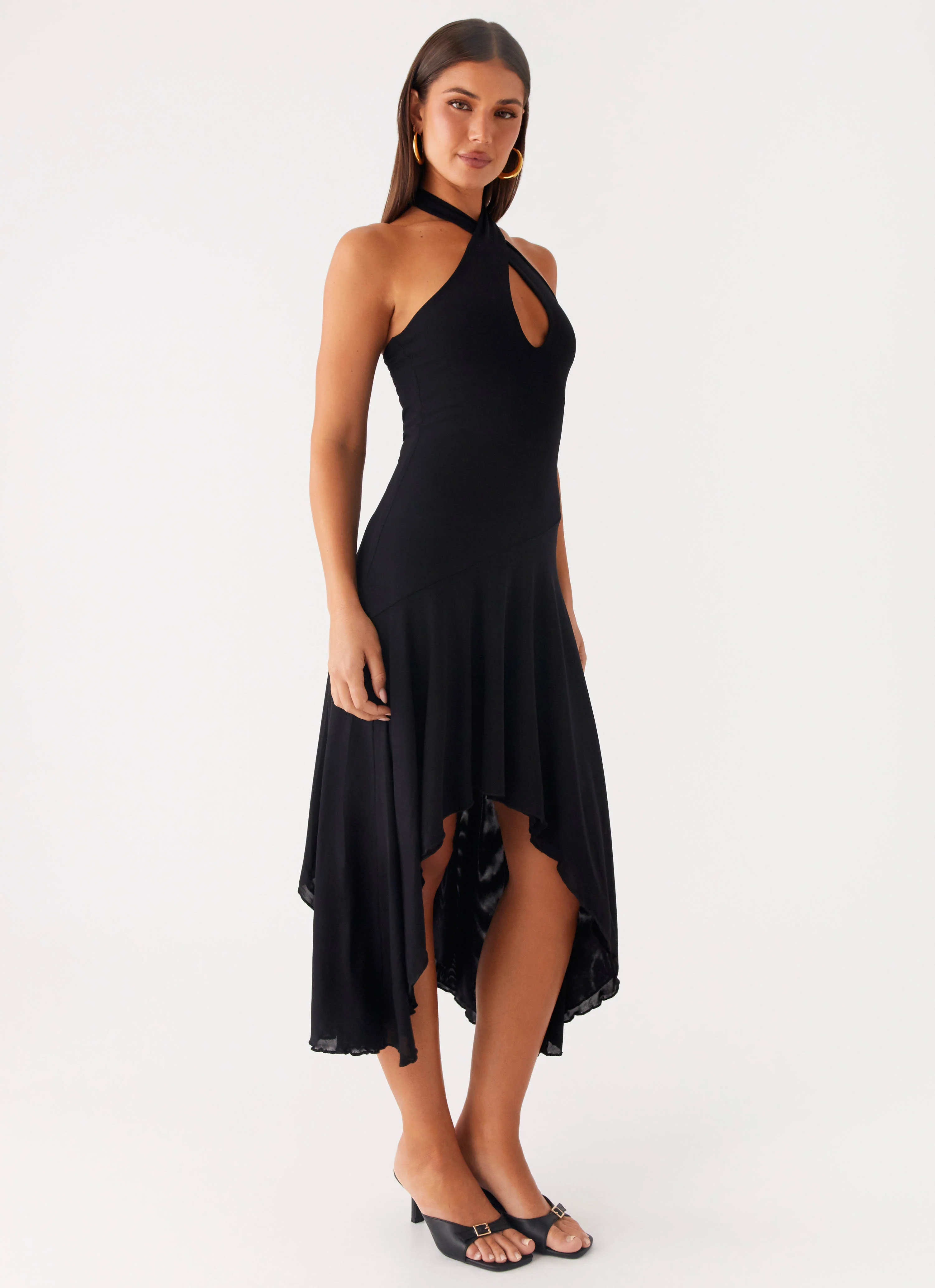 Velvet Sky Midi Dress - Black - Image 5