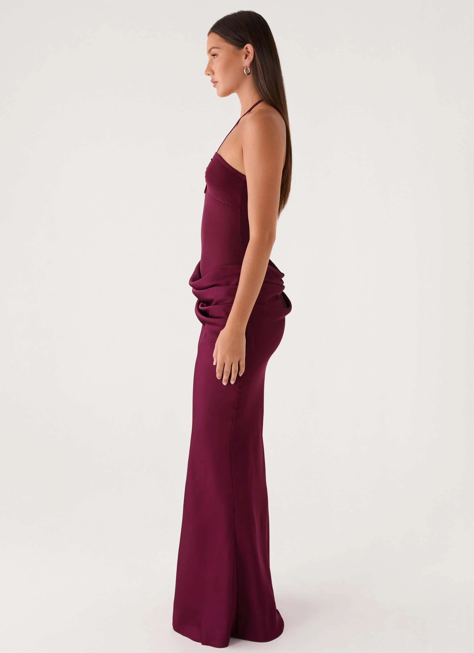 Verner Halter Maxi Dress - Plum - Image 3