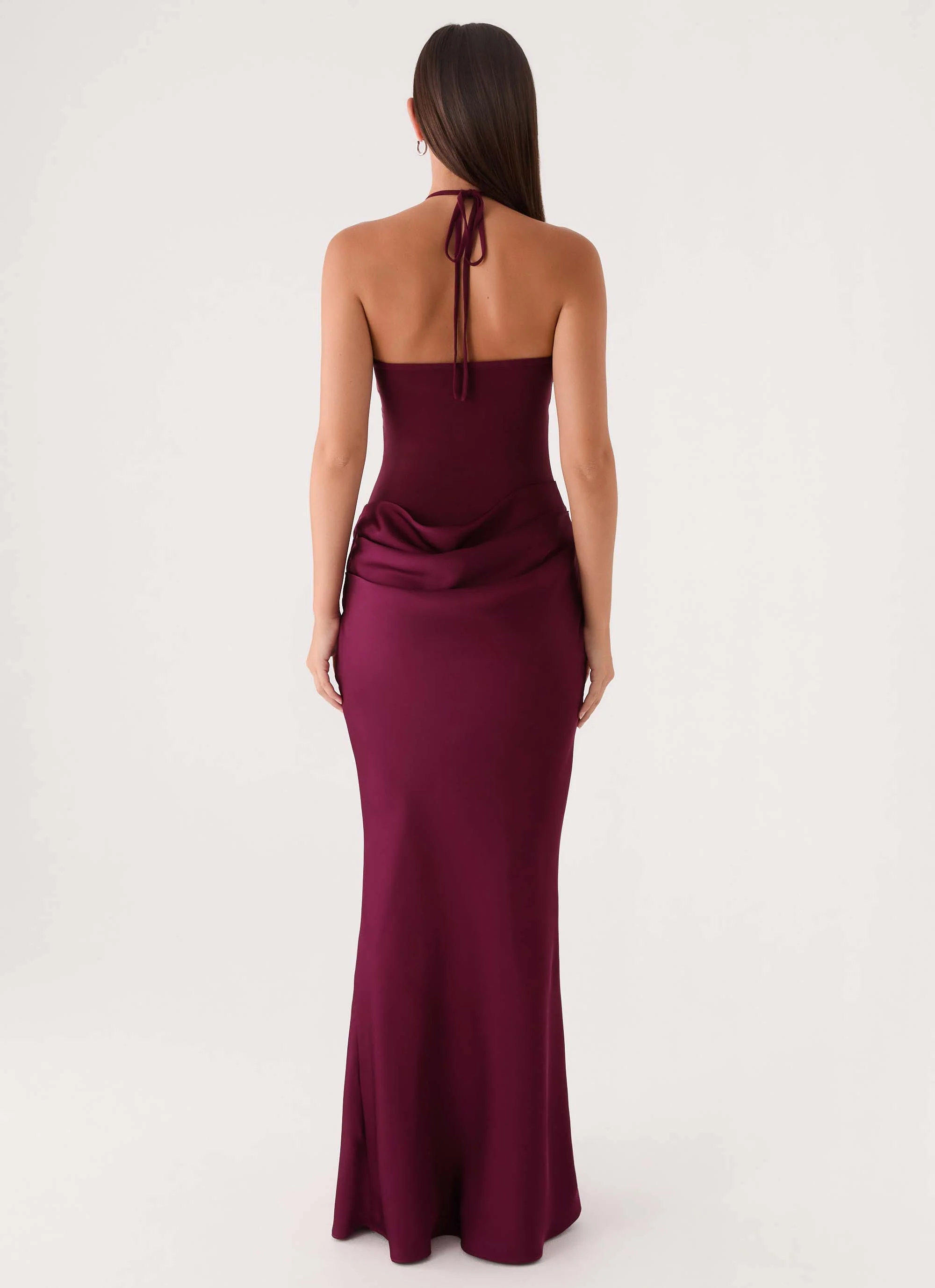Verner Halter Maxi Dress - Plum - Image 4