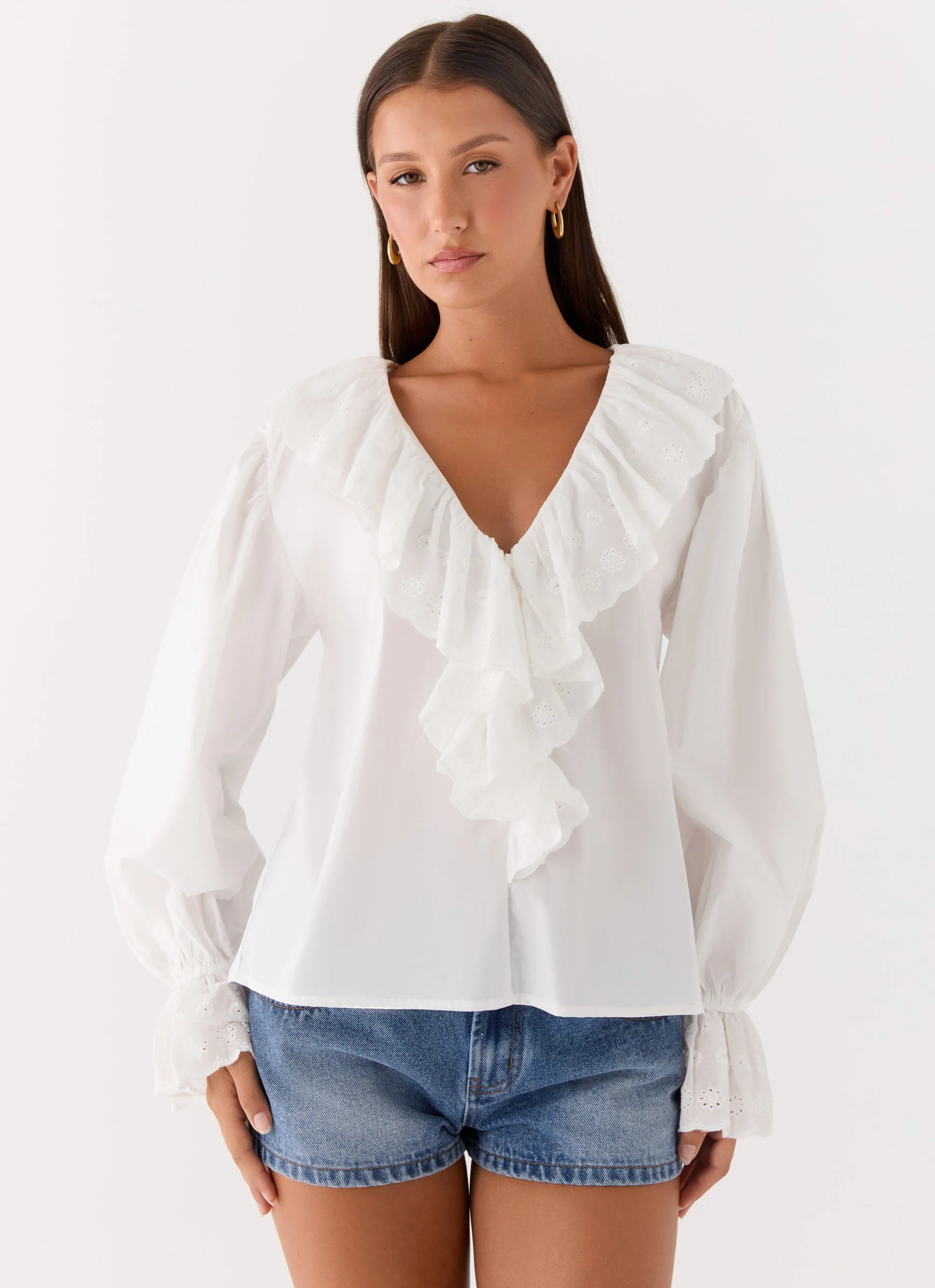 Verrin Cotton Blouse - White - Image 6