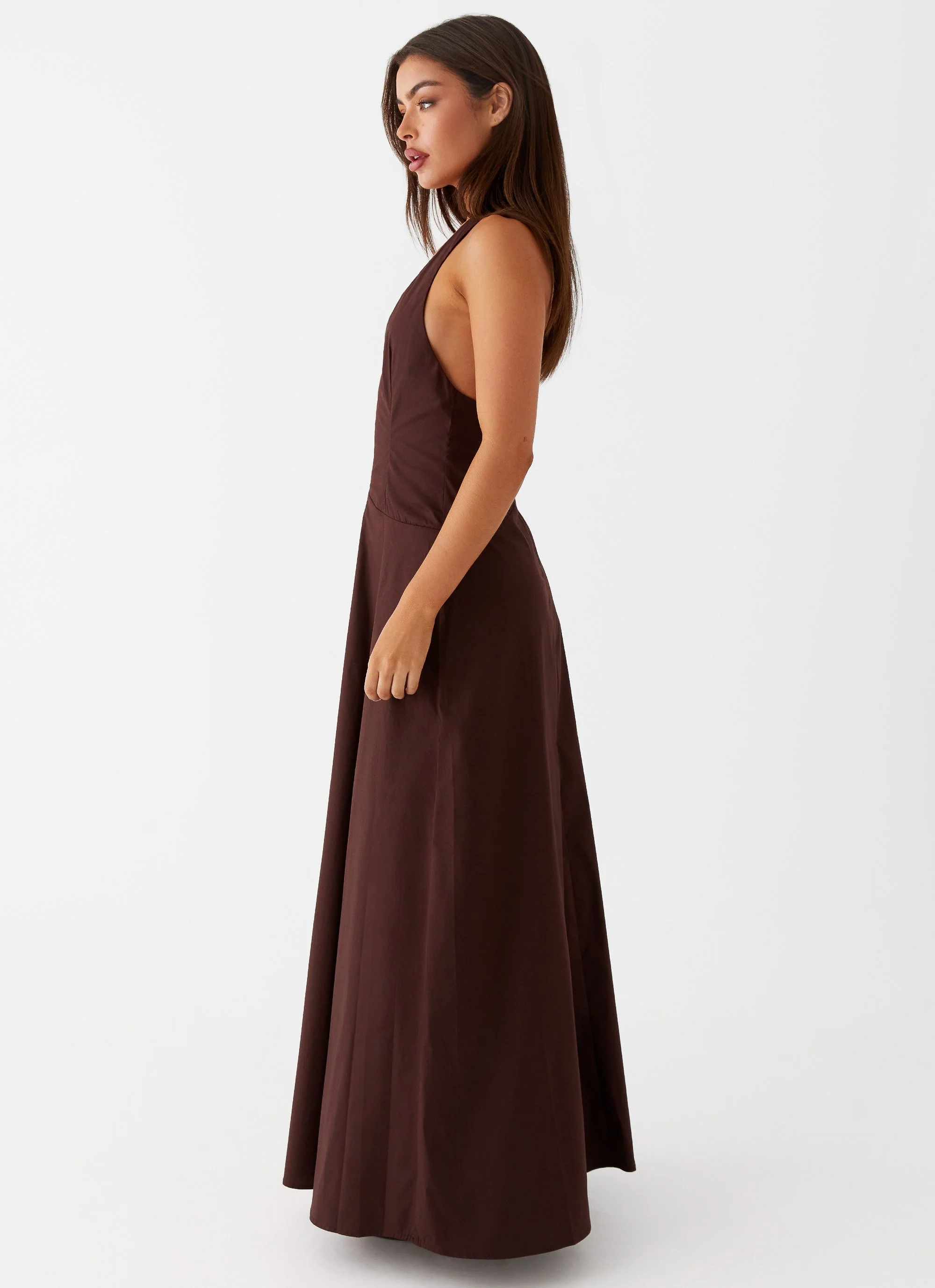 Vestige Maxi Dress - Chocolate - Image 3