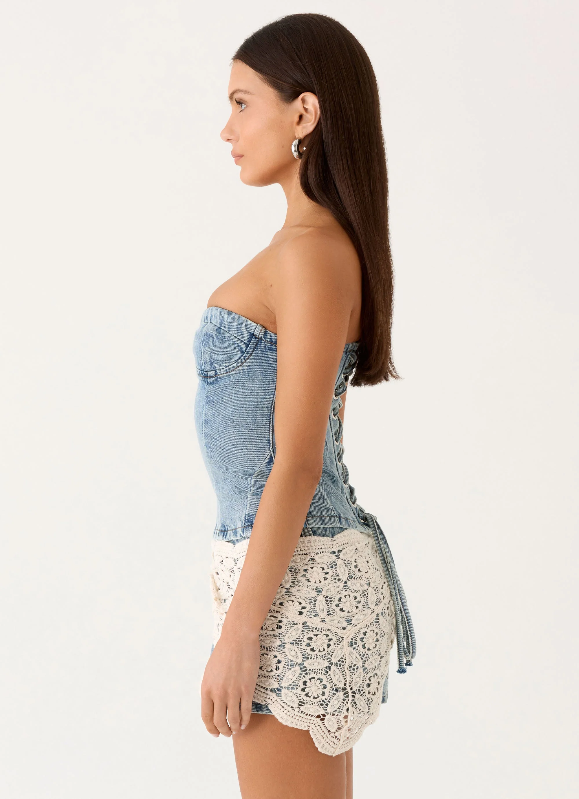 Vianna Denim Bustier Top - True Denim - Image 7