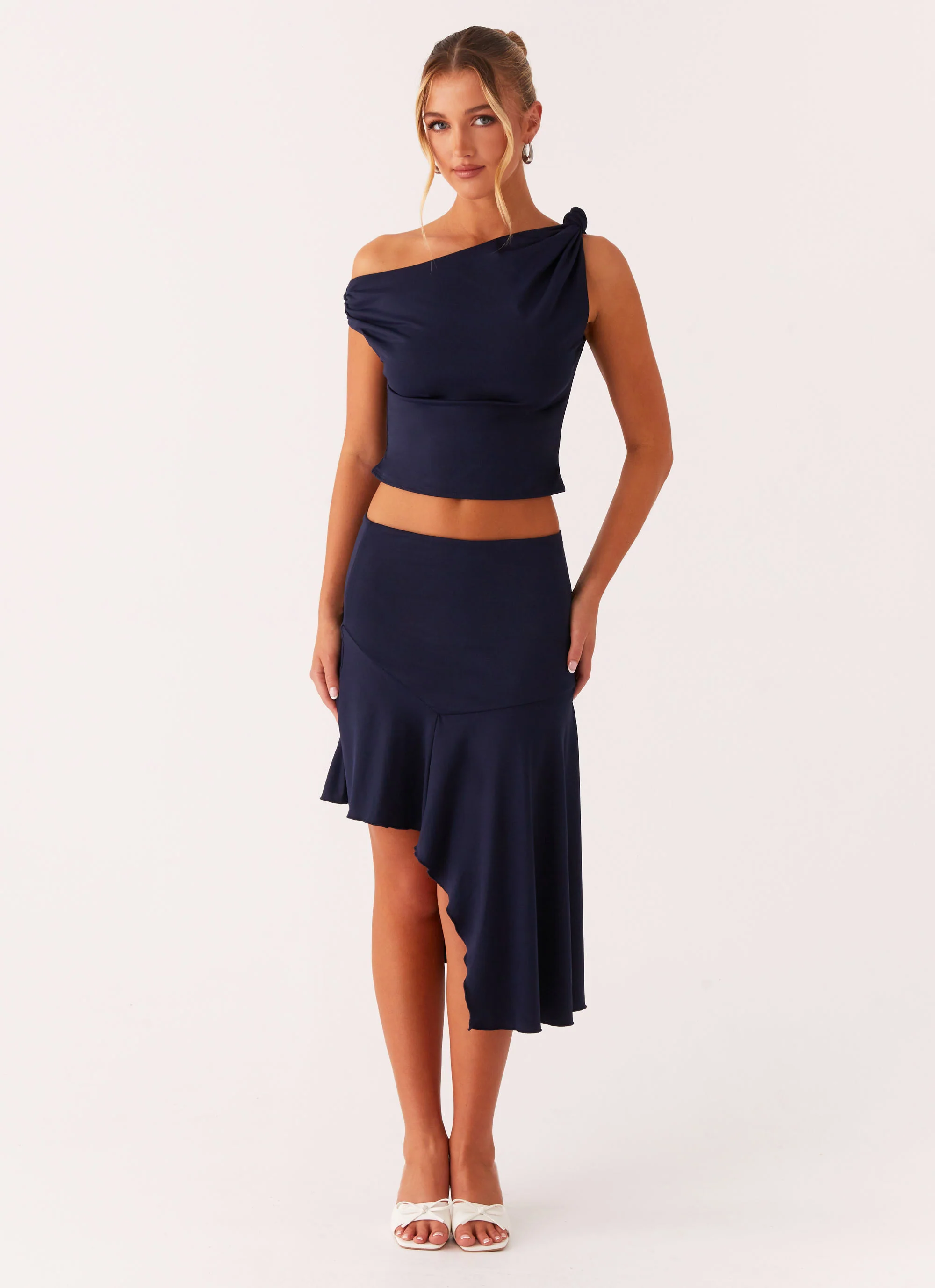 Viola Midi Skirt - Navy - Image 3