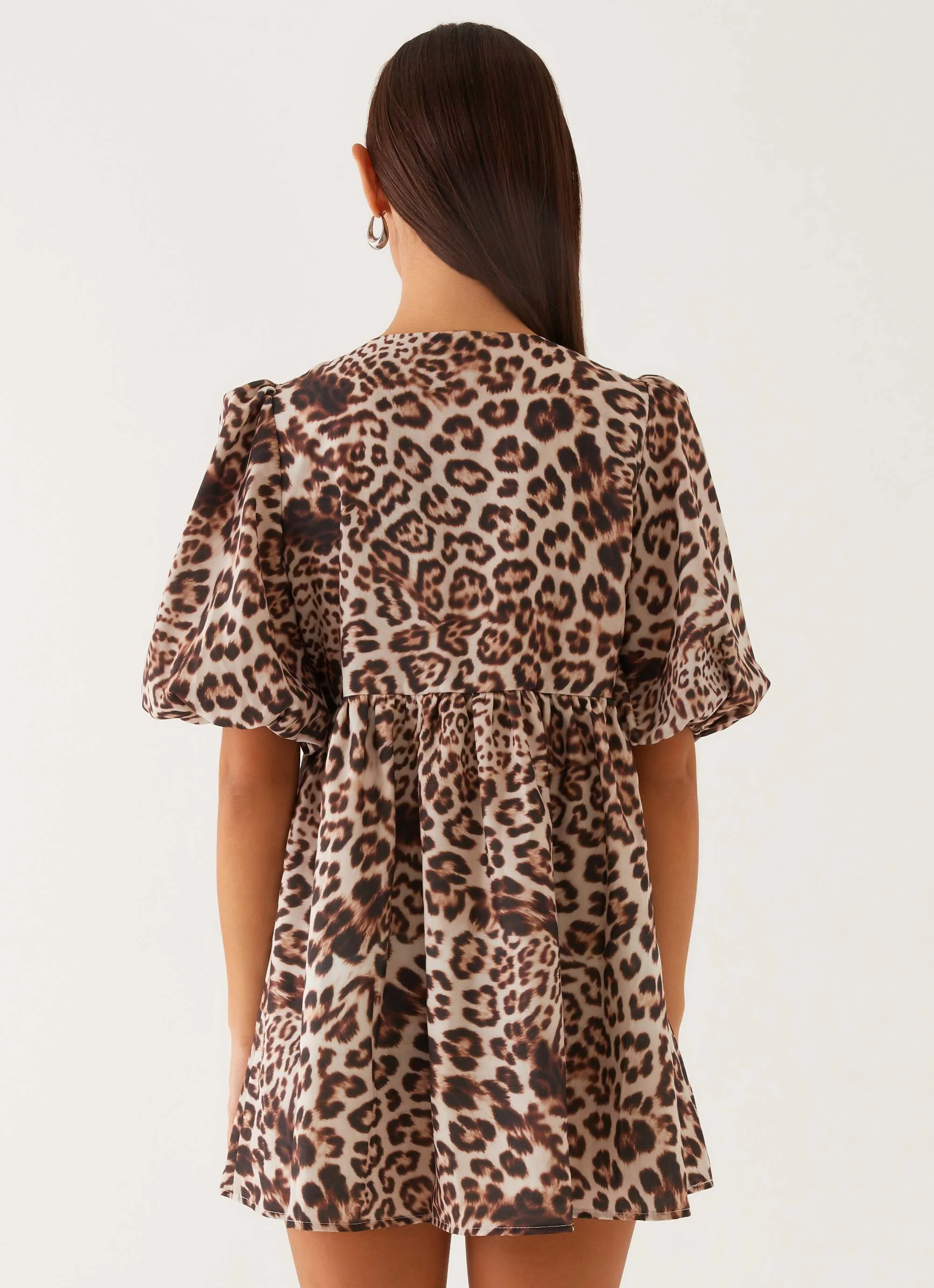 Western Wind Tie Mini Dress - Leopard - Image 4