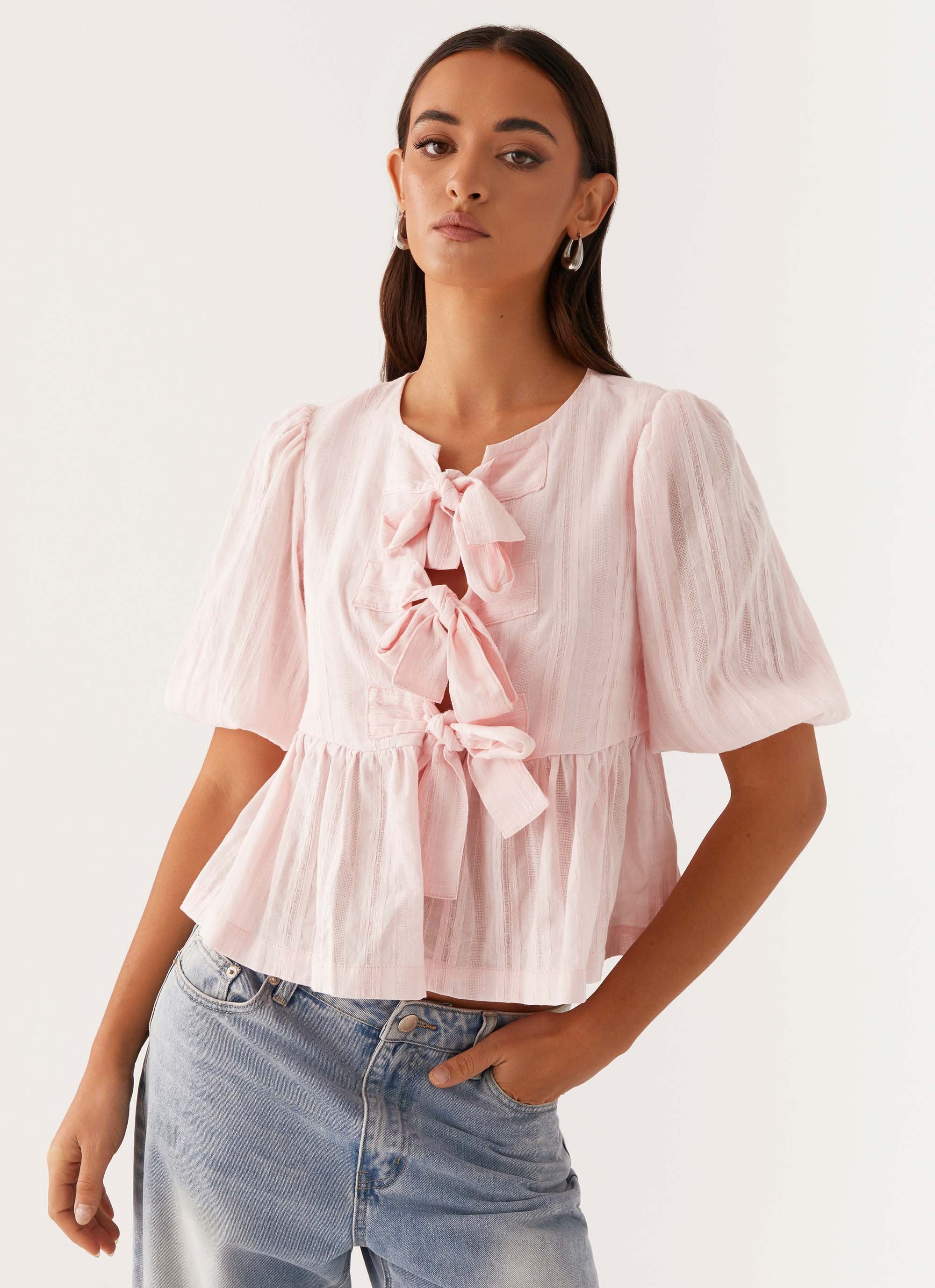 Western Wind Tie Top - Pink - Image 6