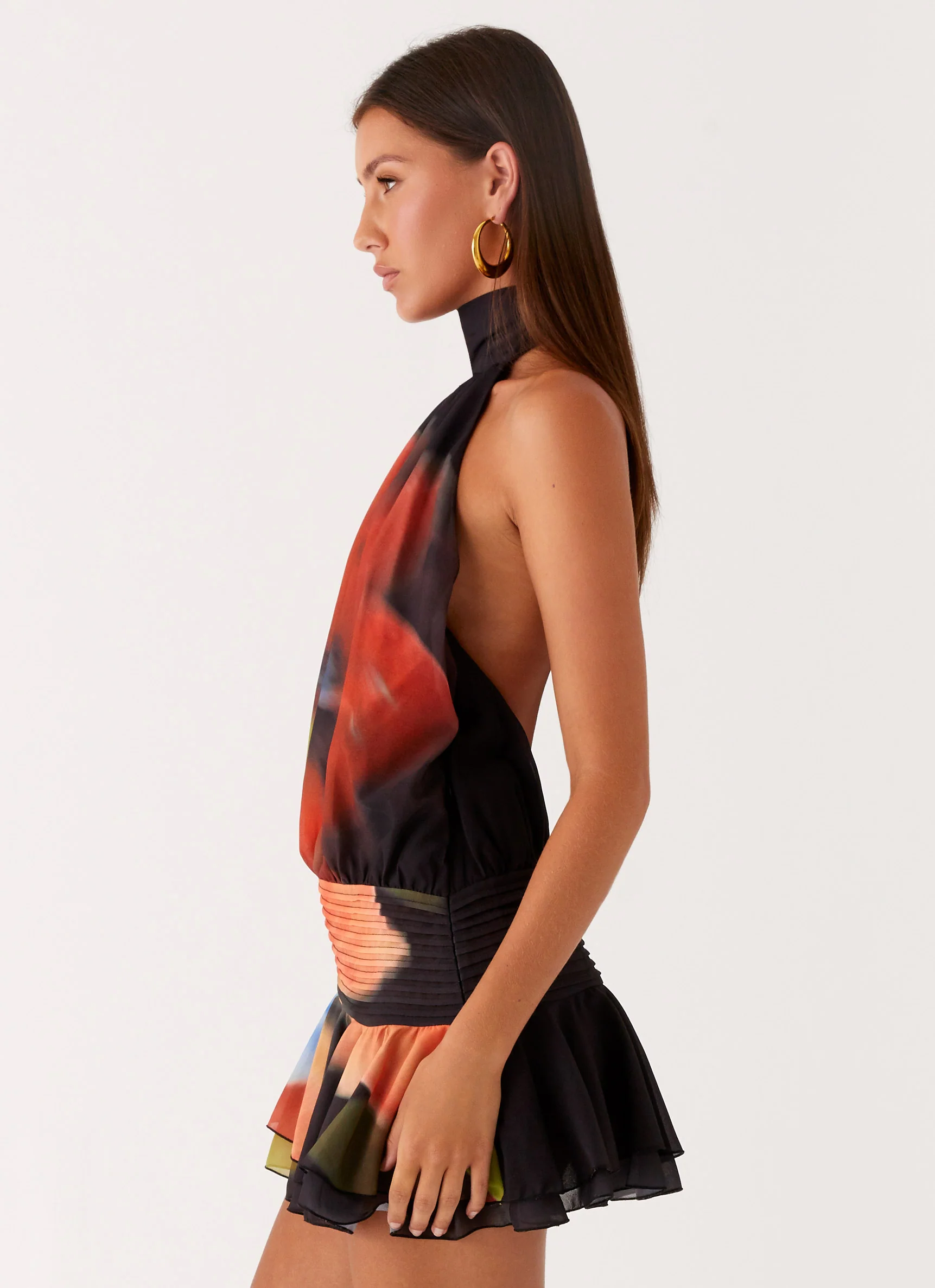 Willow Chiffon Mini Dress - Moody Floral - Image 3