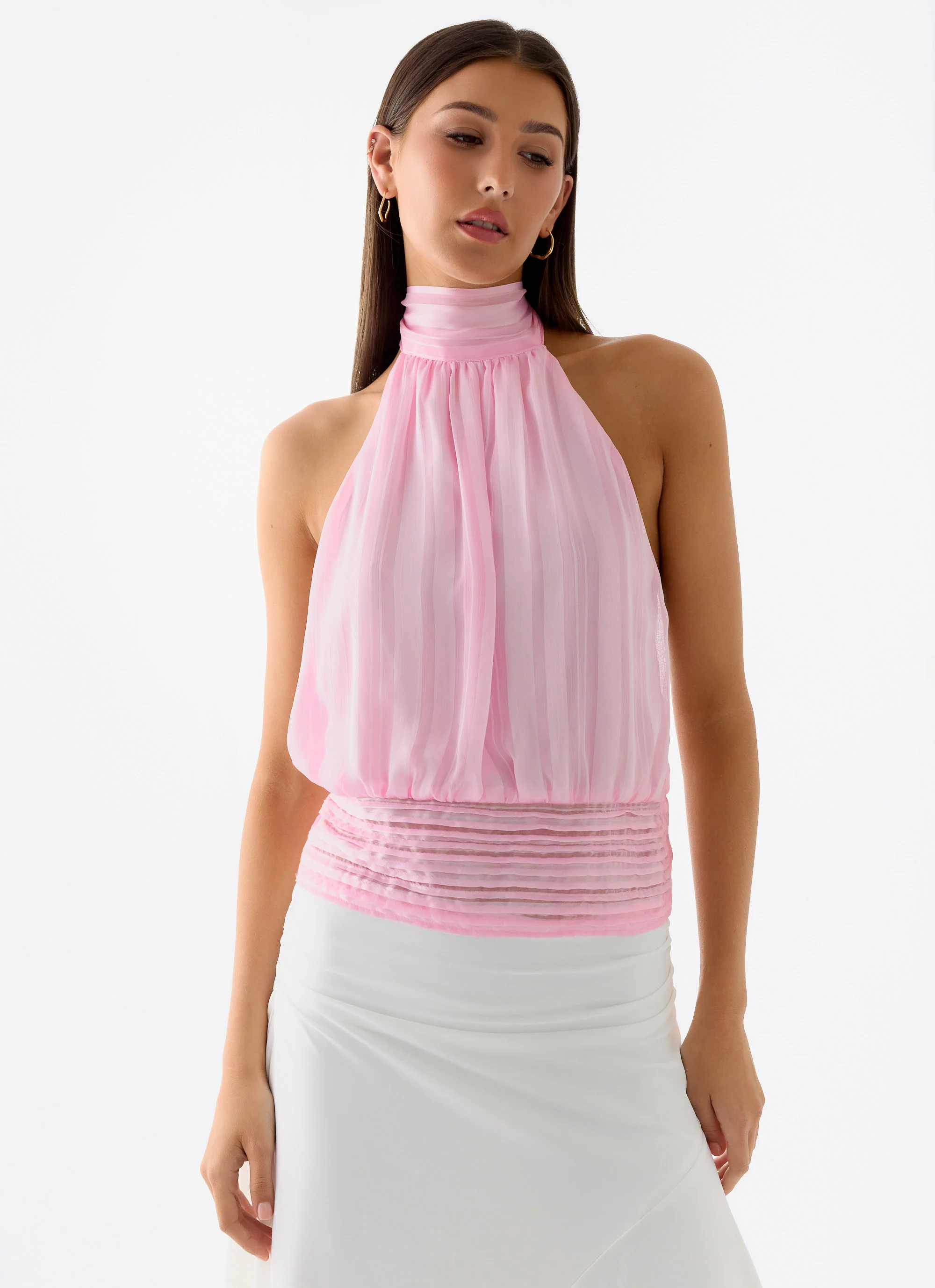 Willow Chiffon Top - Baby Pink - Image 6