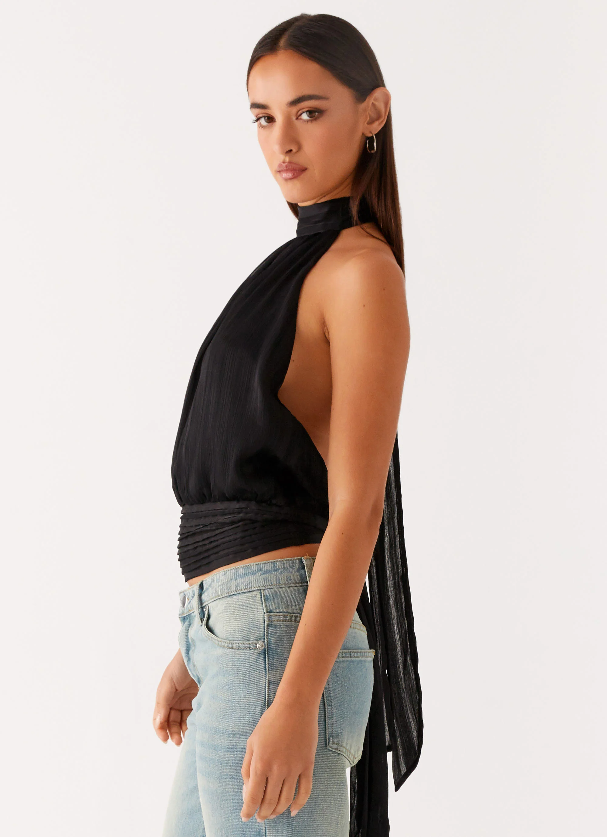Willow Chiffon Top - Black - Image 3