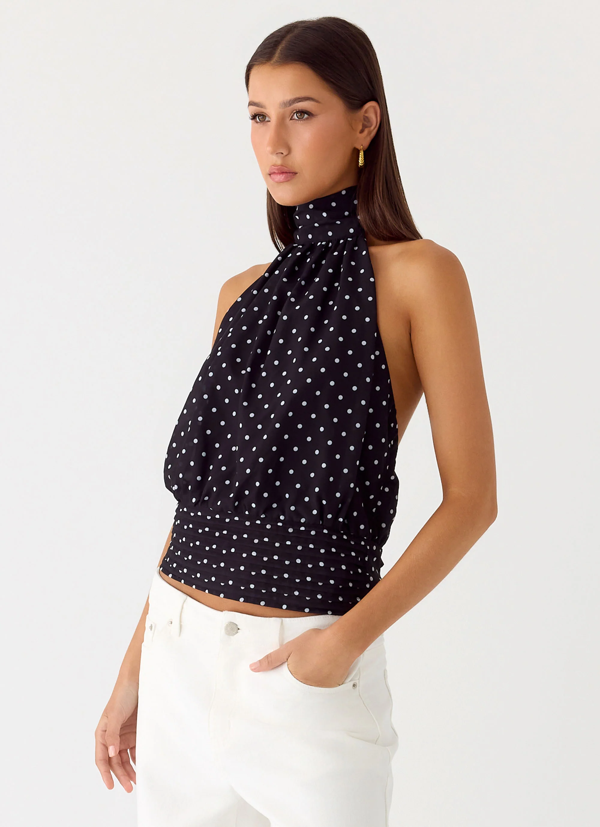 Willow Chiffon Top - Black Polkadot - Image 6