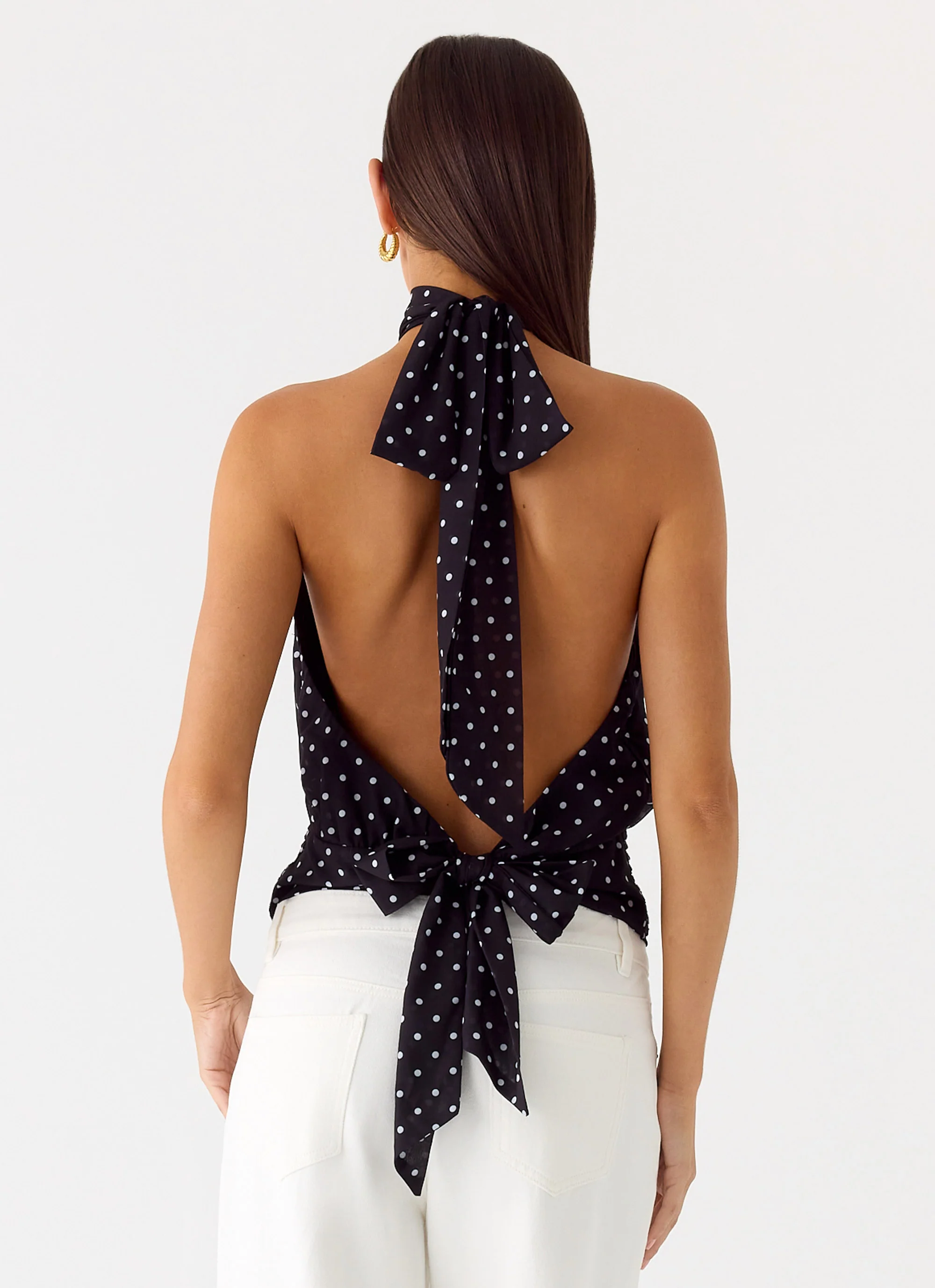 Willow Chiffon Top - Black Polkadot - Image 7