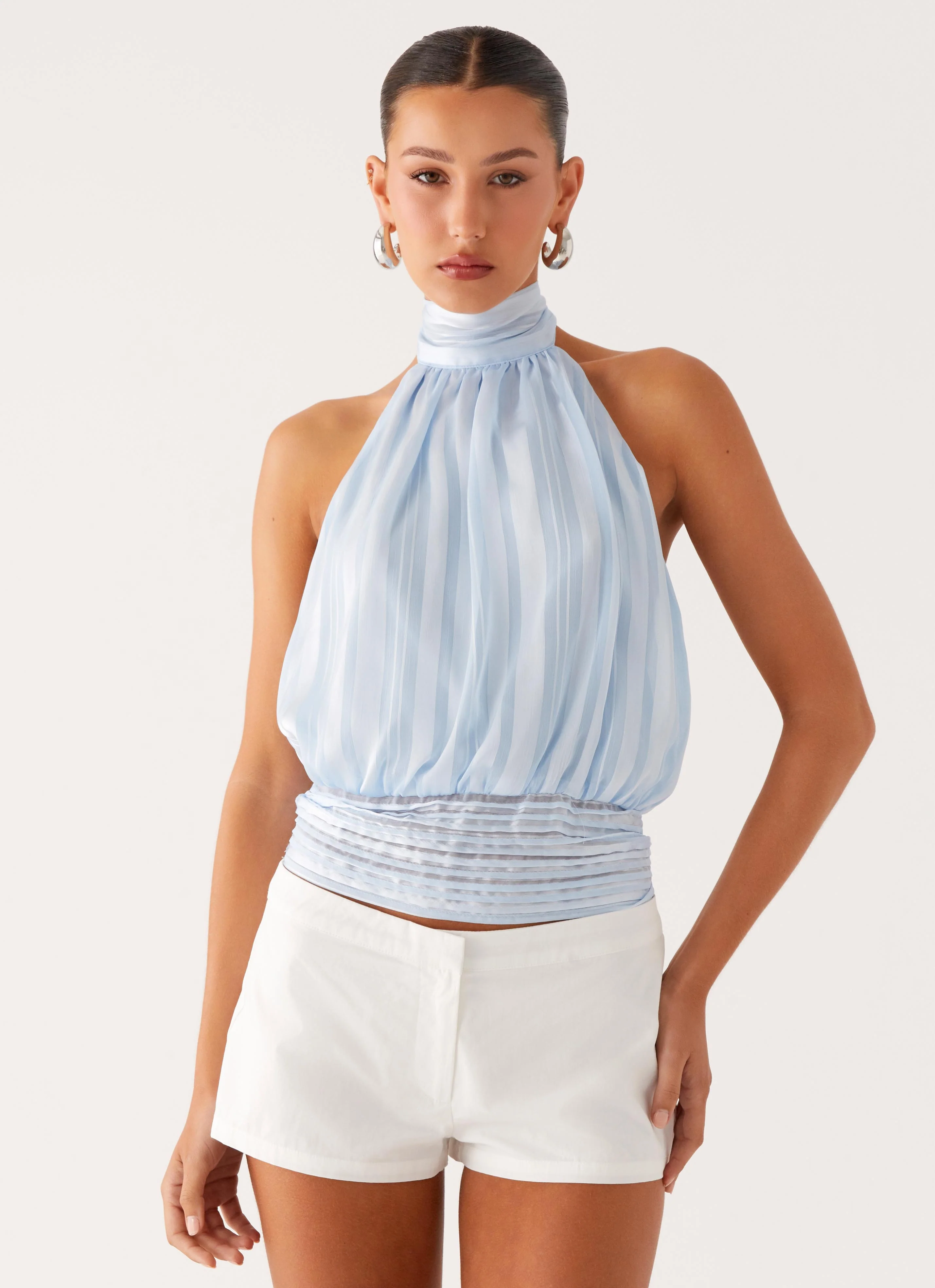 Willow Chiffon Top - Blue - Image 5