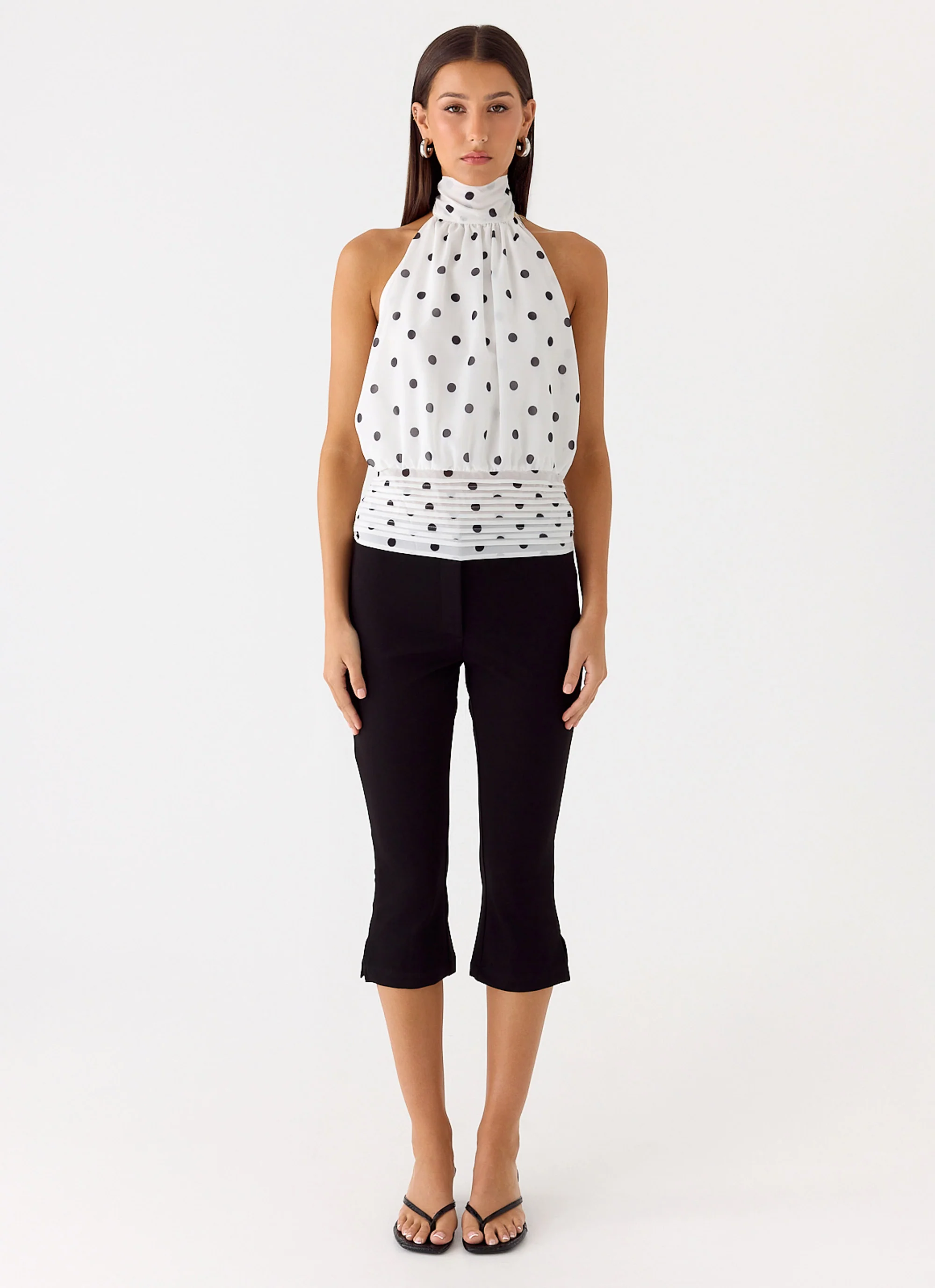 Willow Chiffon Top - White Polkadot - Image 2