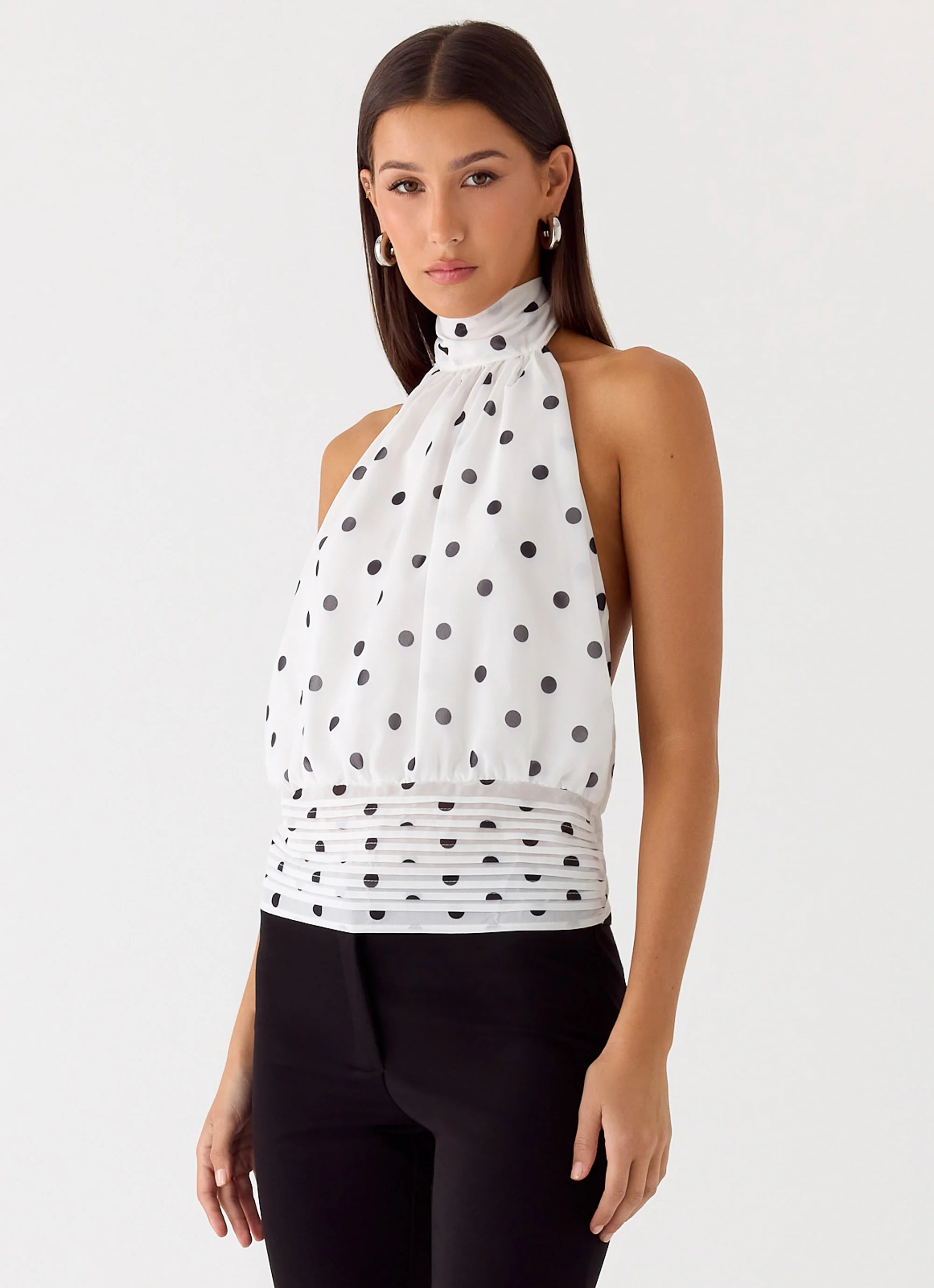 Willow Chiffon Top - White Polkadot - Image 3