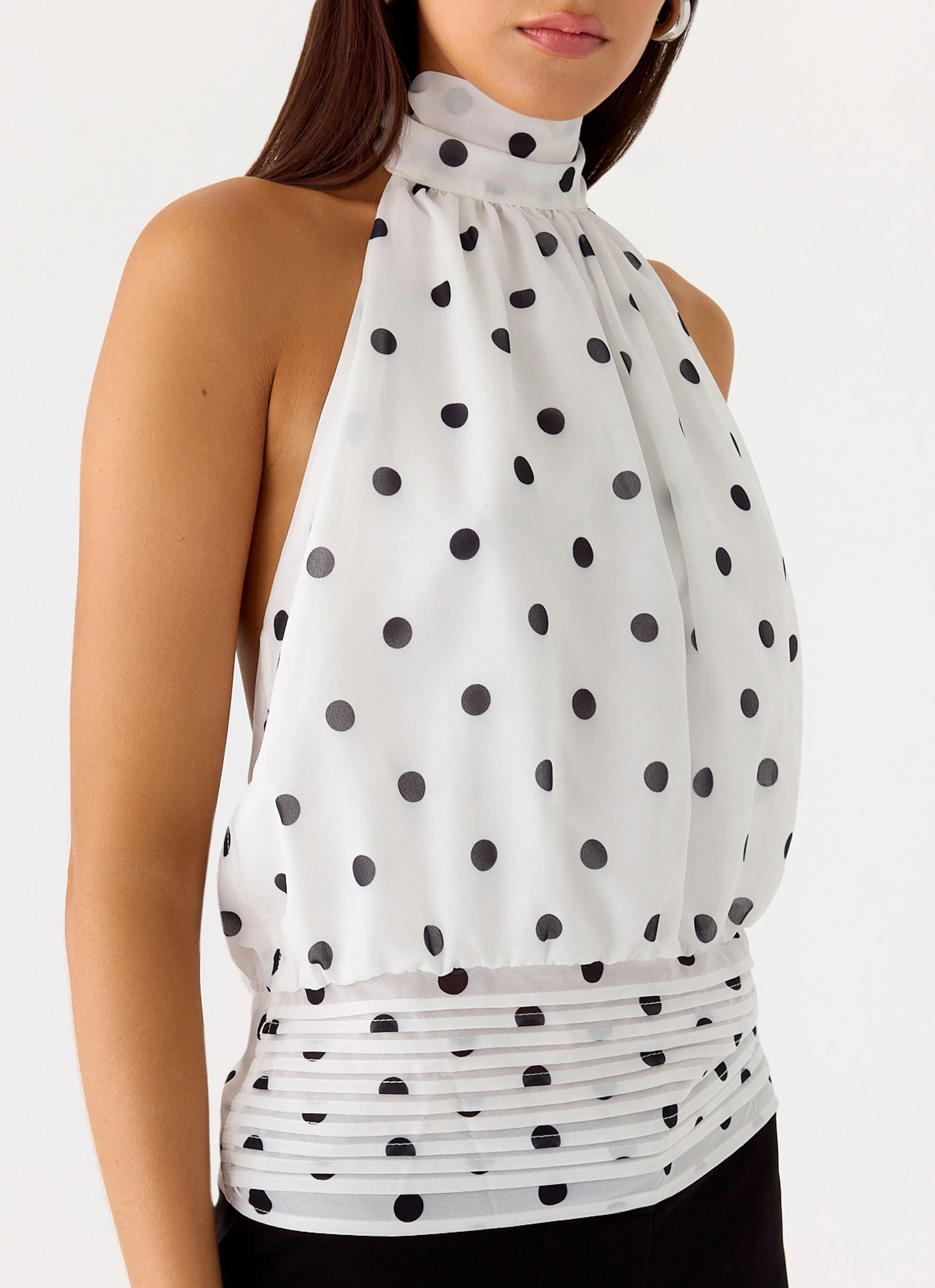 Willow Chiffon Top - White Polkadot - Image 5