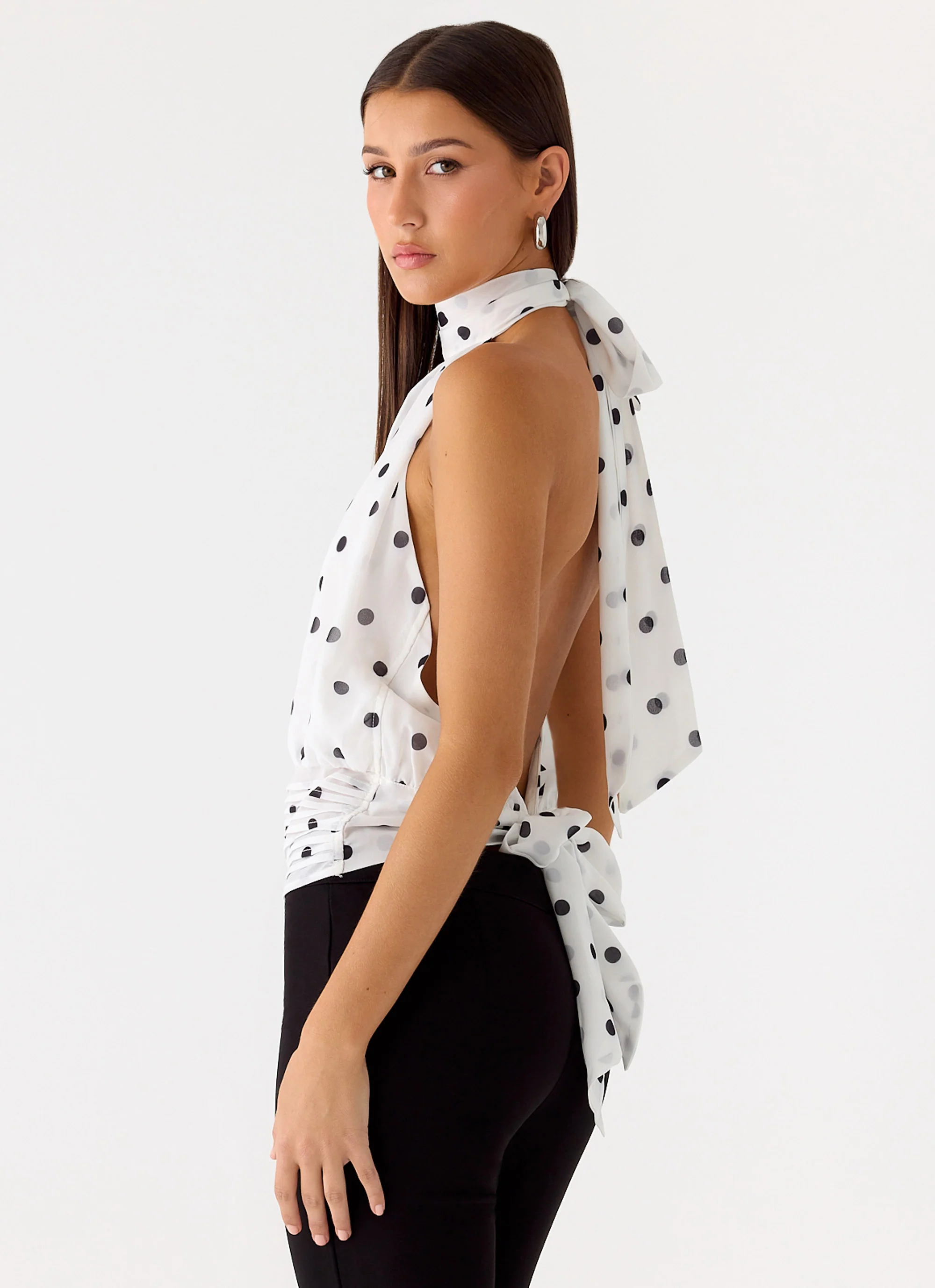 Willow Chiffon Top - White Polkadot - Image 7