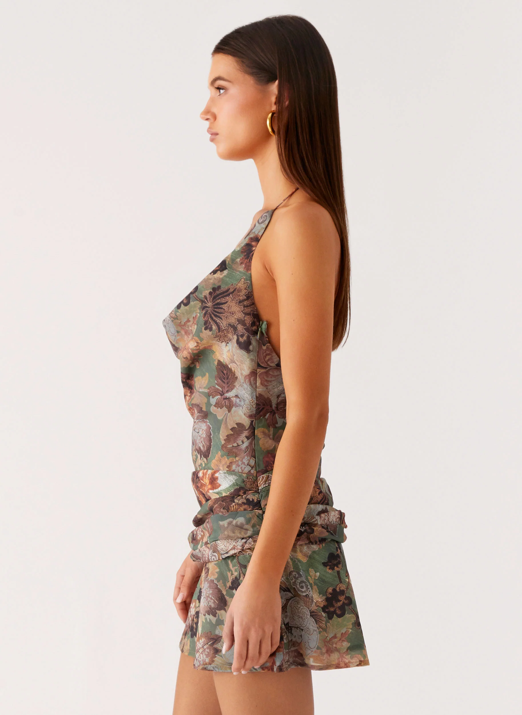 Wineweather Cowl Mini Dress - Vintage Blossom - Image 3