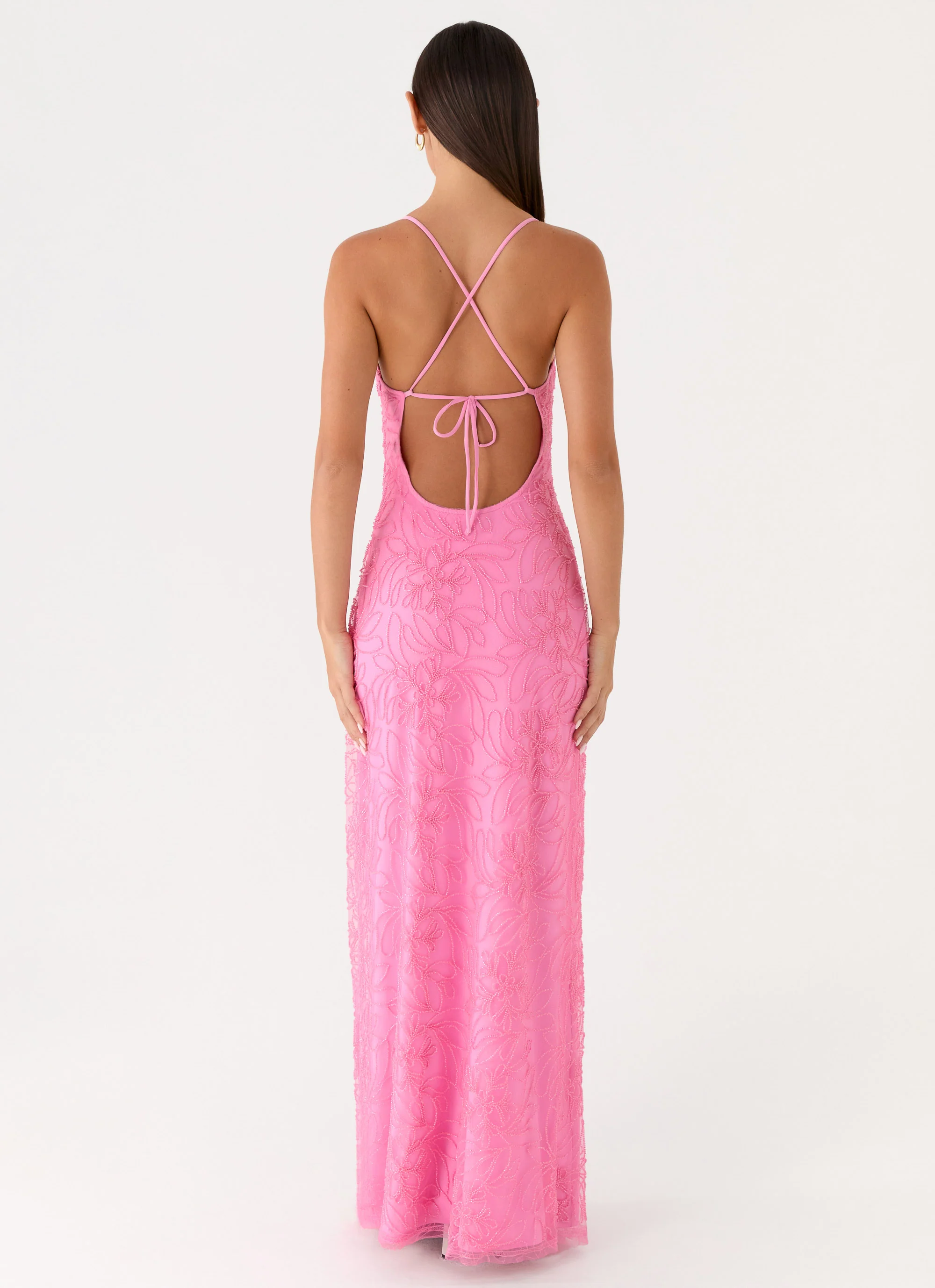 Wonyoung Beaded Maxi Dress - Pink - Image 3