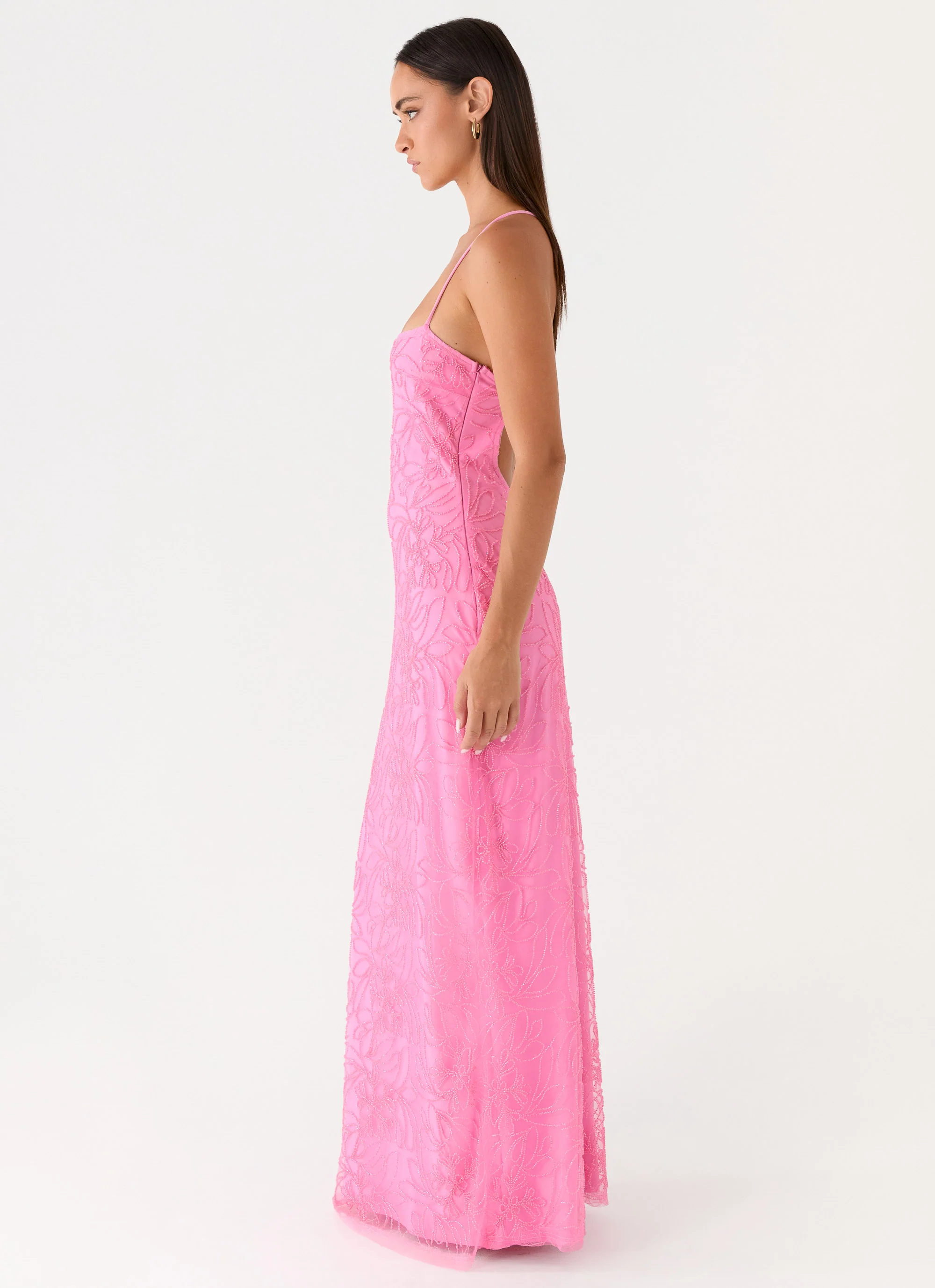 Wonyoung Beaded Maxi Dress - Pink - Image 4