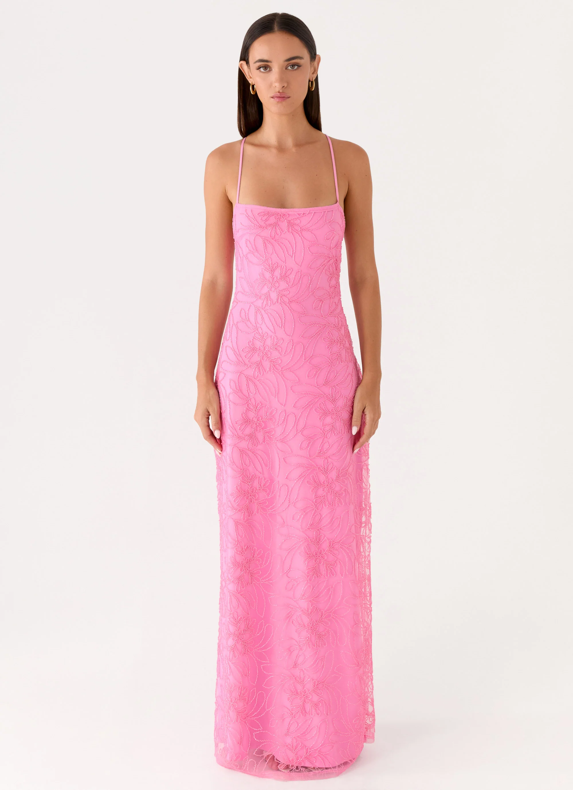 Wonyoung Beaded Maxi Dress - Pink - Image 5