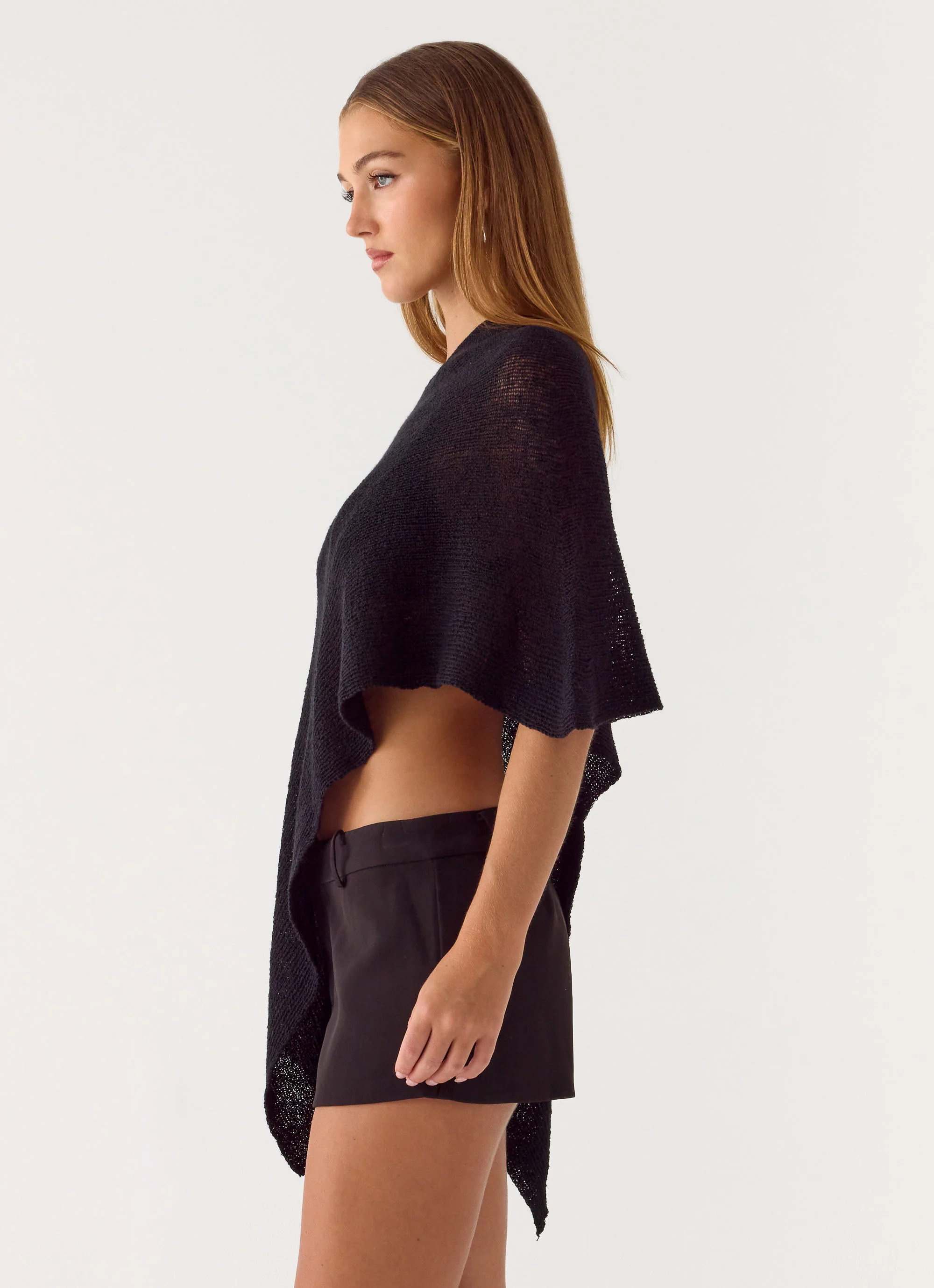 Yas Knit Cape - Black - Image 2