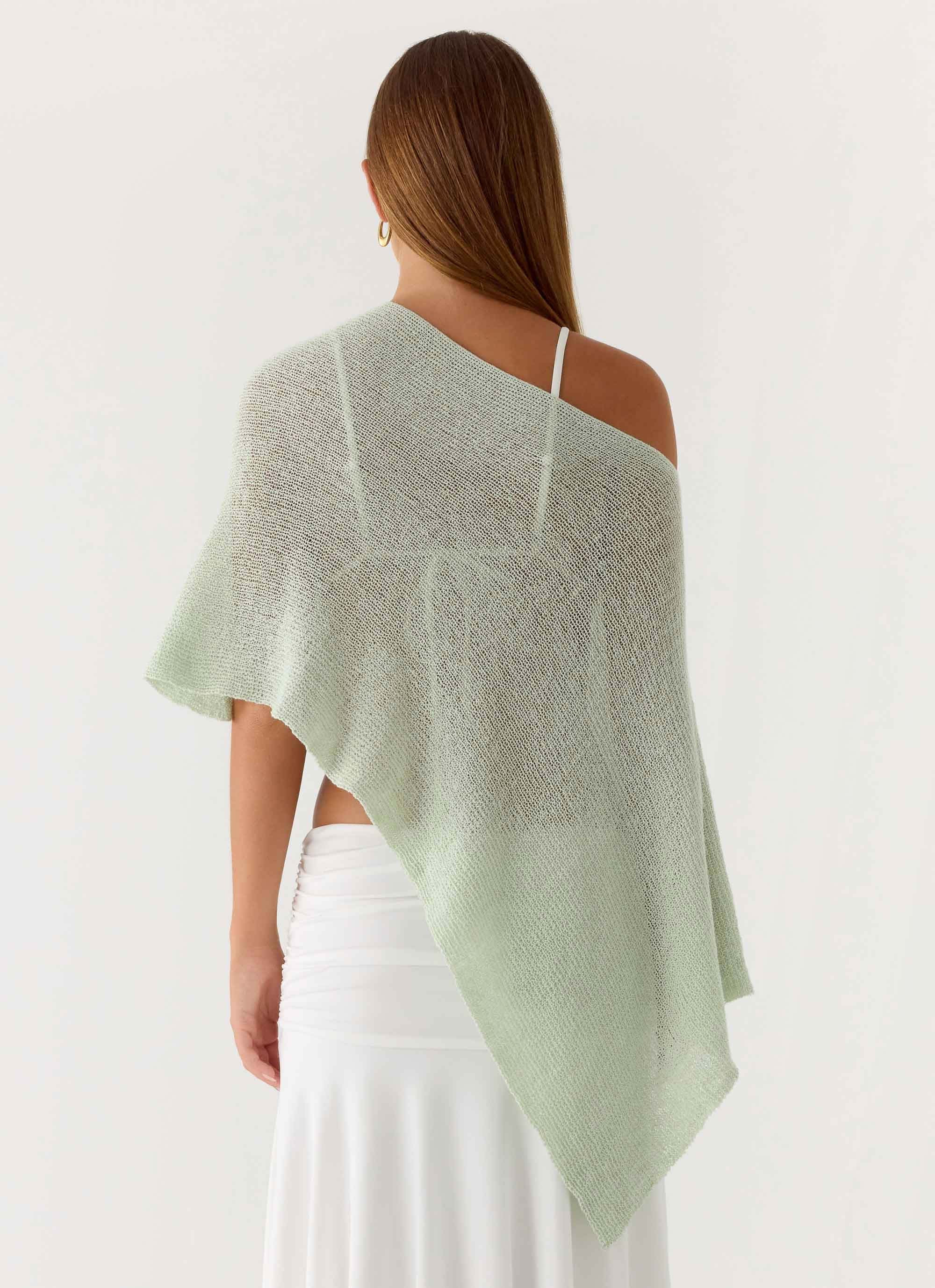 Yas Knit Cape - Green - Image 2