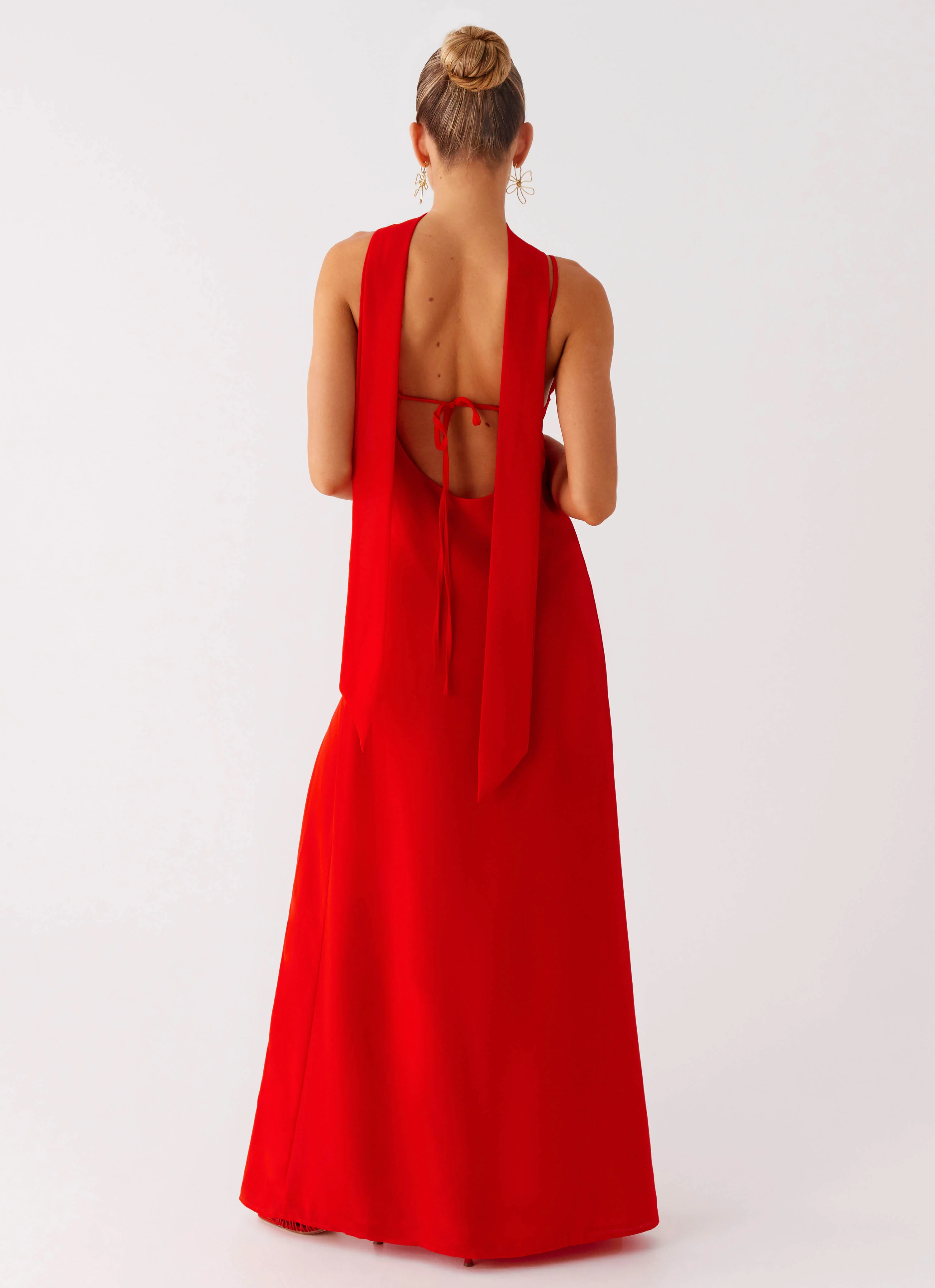 Yorke Scarf Maxi Dress - Raspberry Red - Image 3