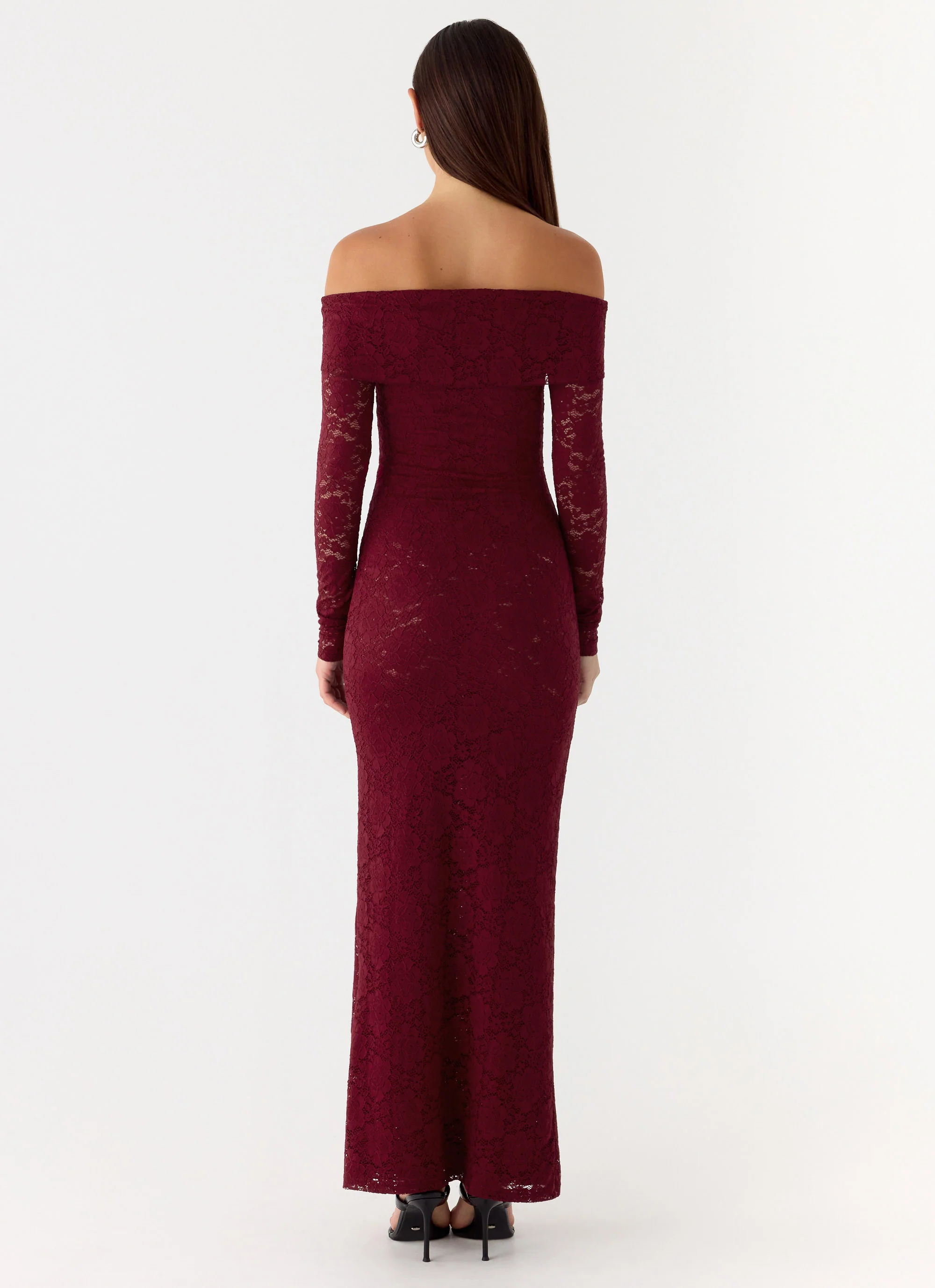 Yours Always Lace Maxi Dress - Merlot - Image 3