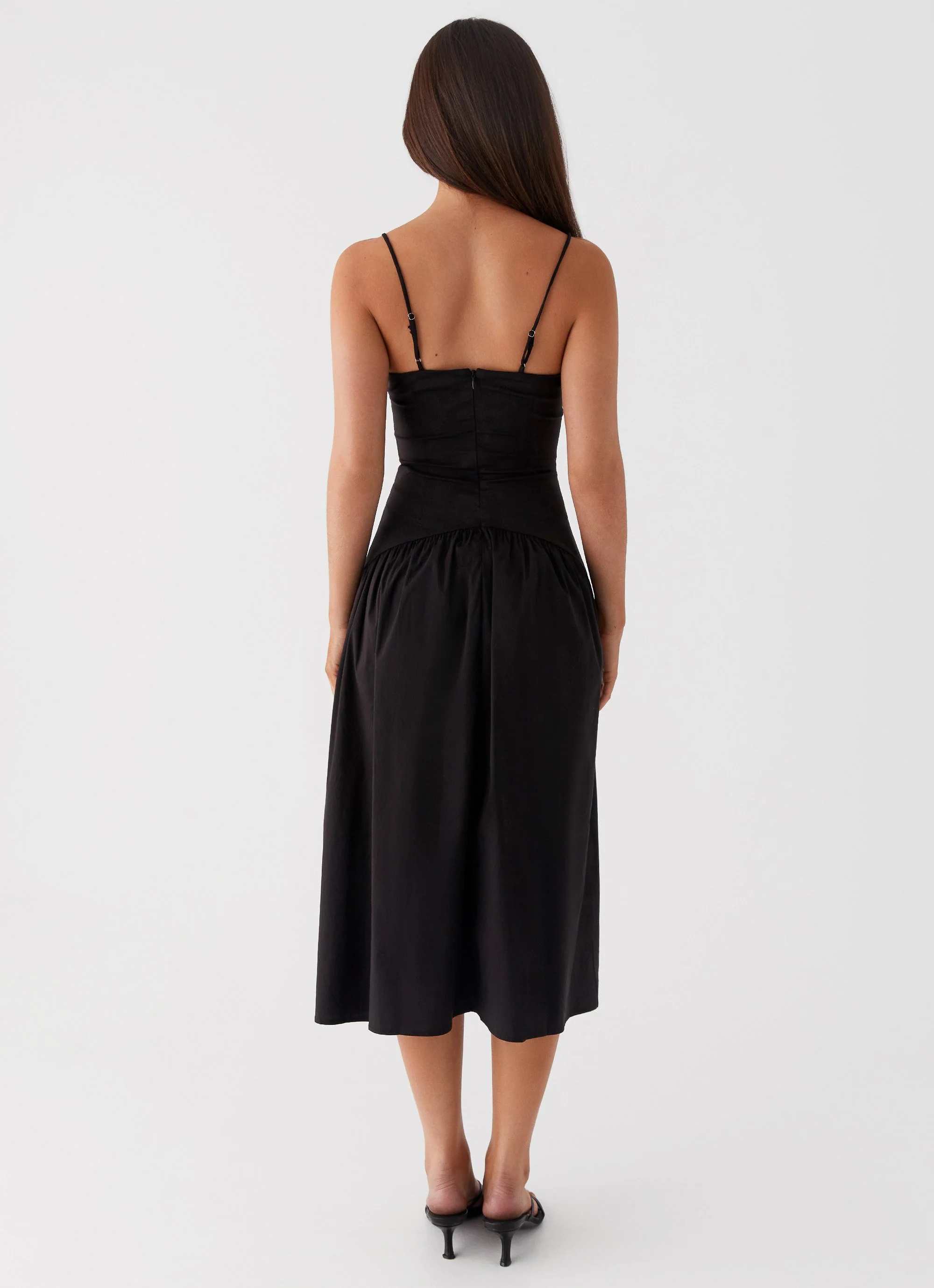 Yvette Corset Midi Dress - Black - Image 2