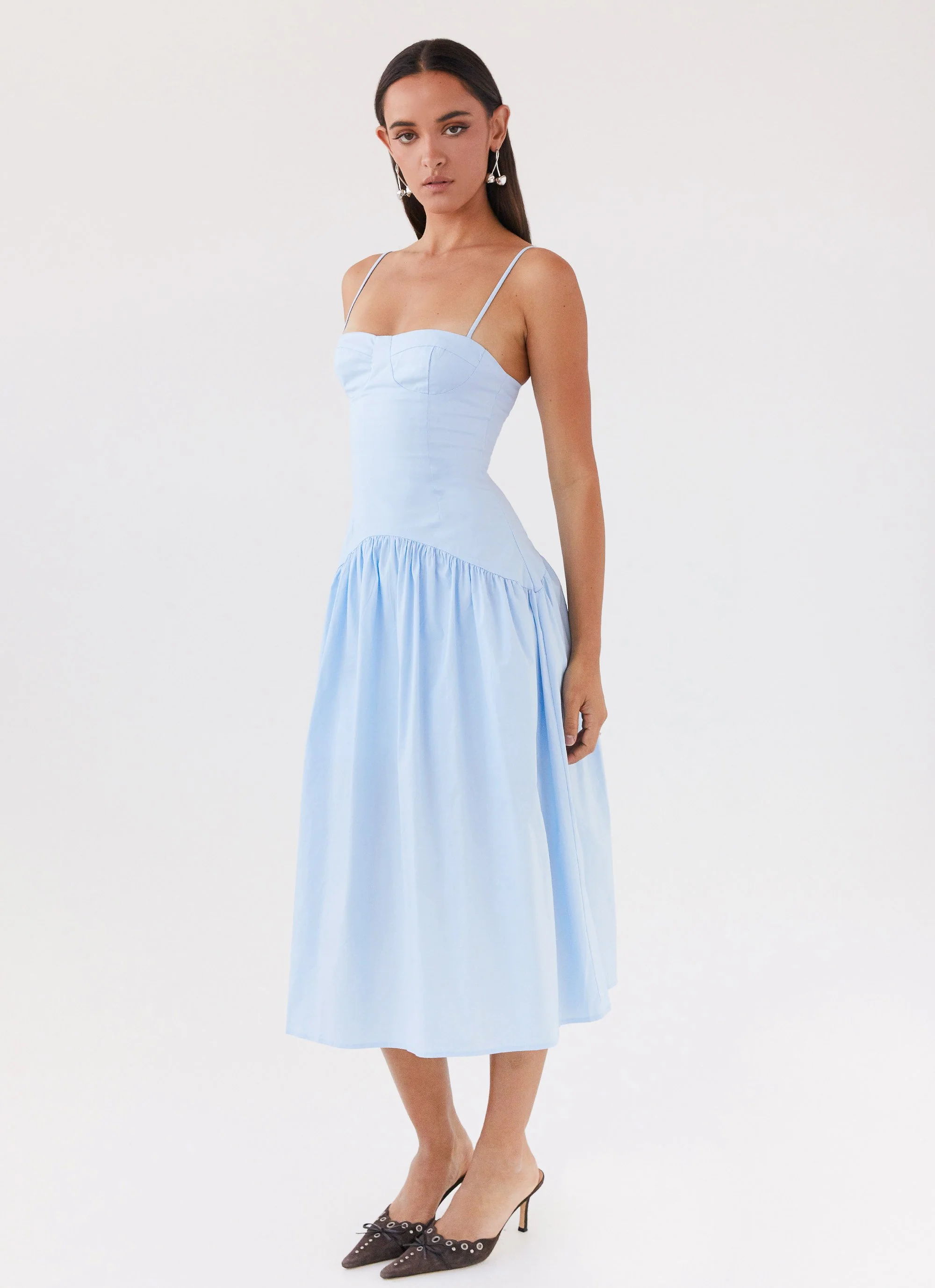 Yvette Corset Midi Dress - Blue - Image 5